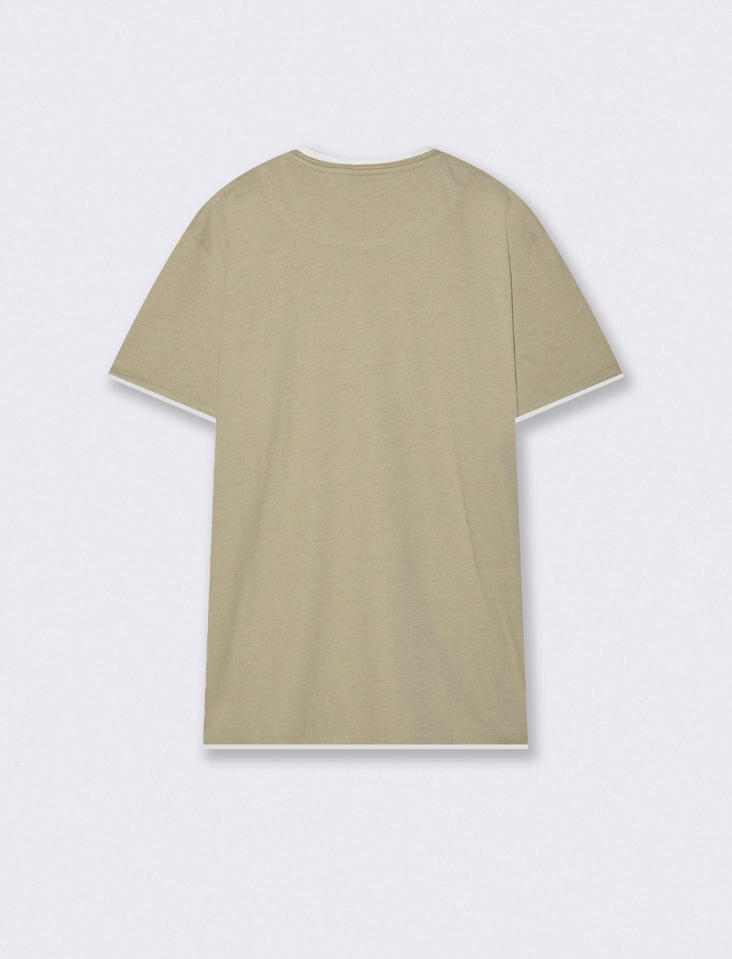 T-shirt melange con tasca e dettagli bianchi - Grigio stone