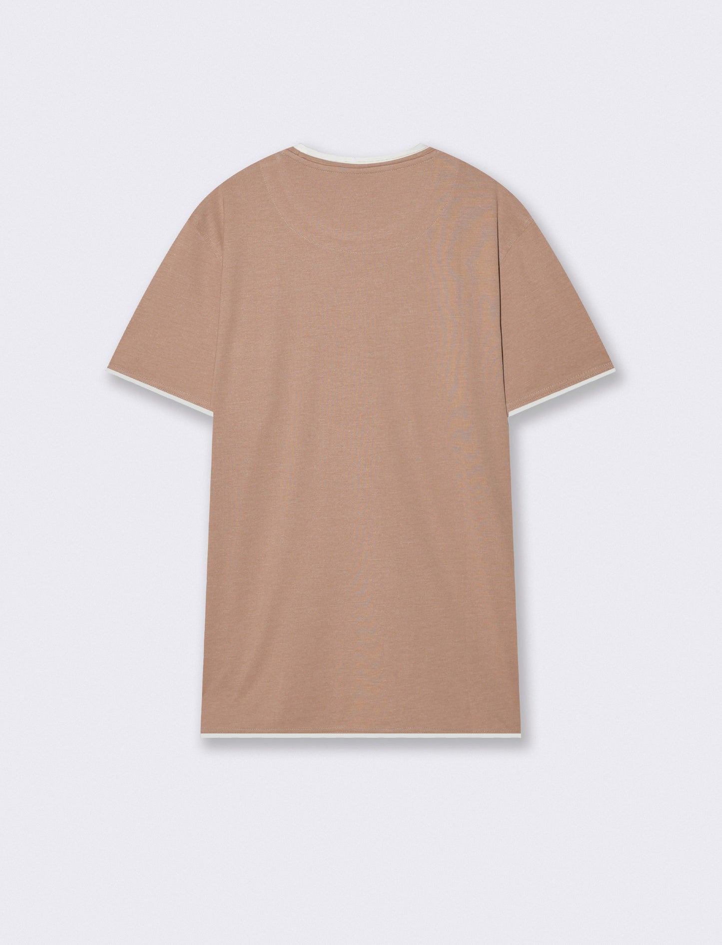 T-shirt melange con tasca e dettagli bianchi - Cipria