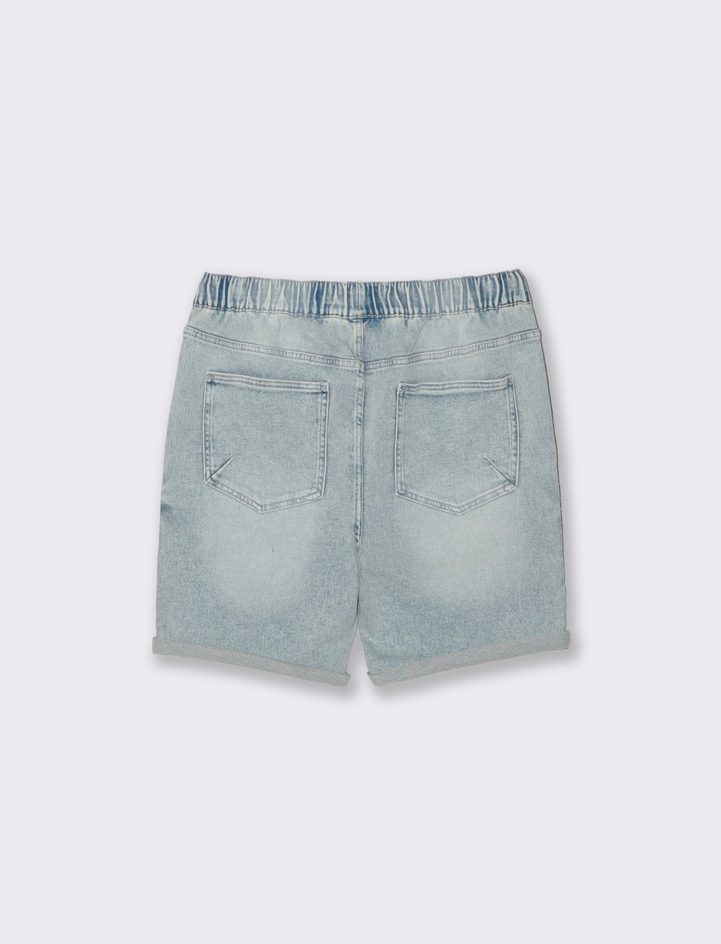 Bermuda in knitting effetto denim fit - Denim chiaro