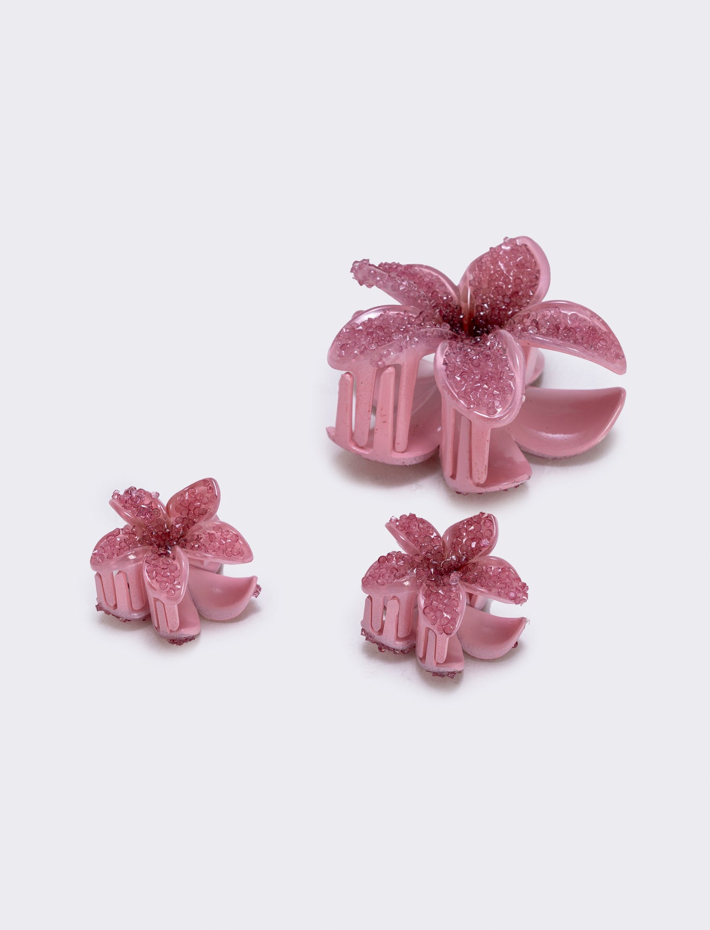 Set of 3 flower effect sugar tweezers - Pink