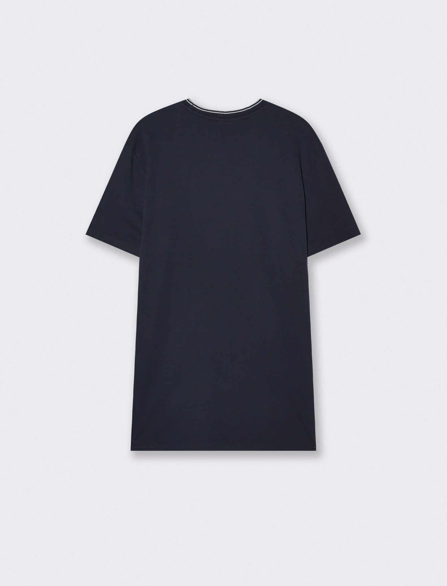 T-shirt cotone mercerizzato con contrasti - Blu