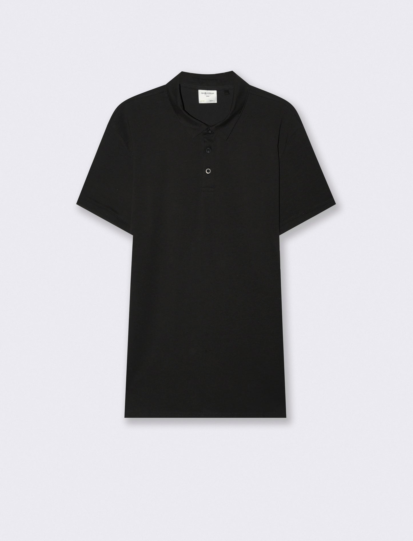 Cotton Stretch Derby Collar Polo - Black