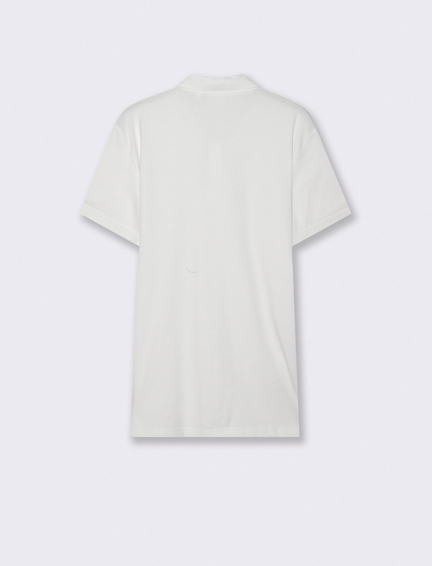 Polo Collo Derby in Cotone Elasticizzato - Bianco