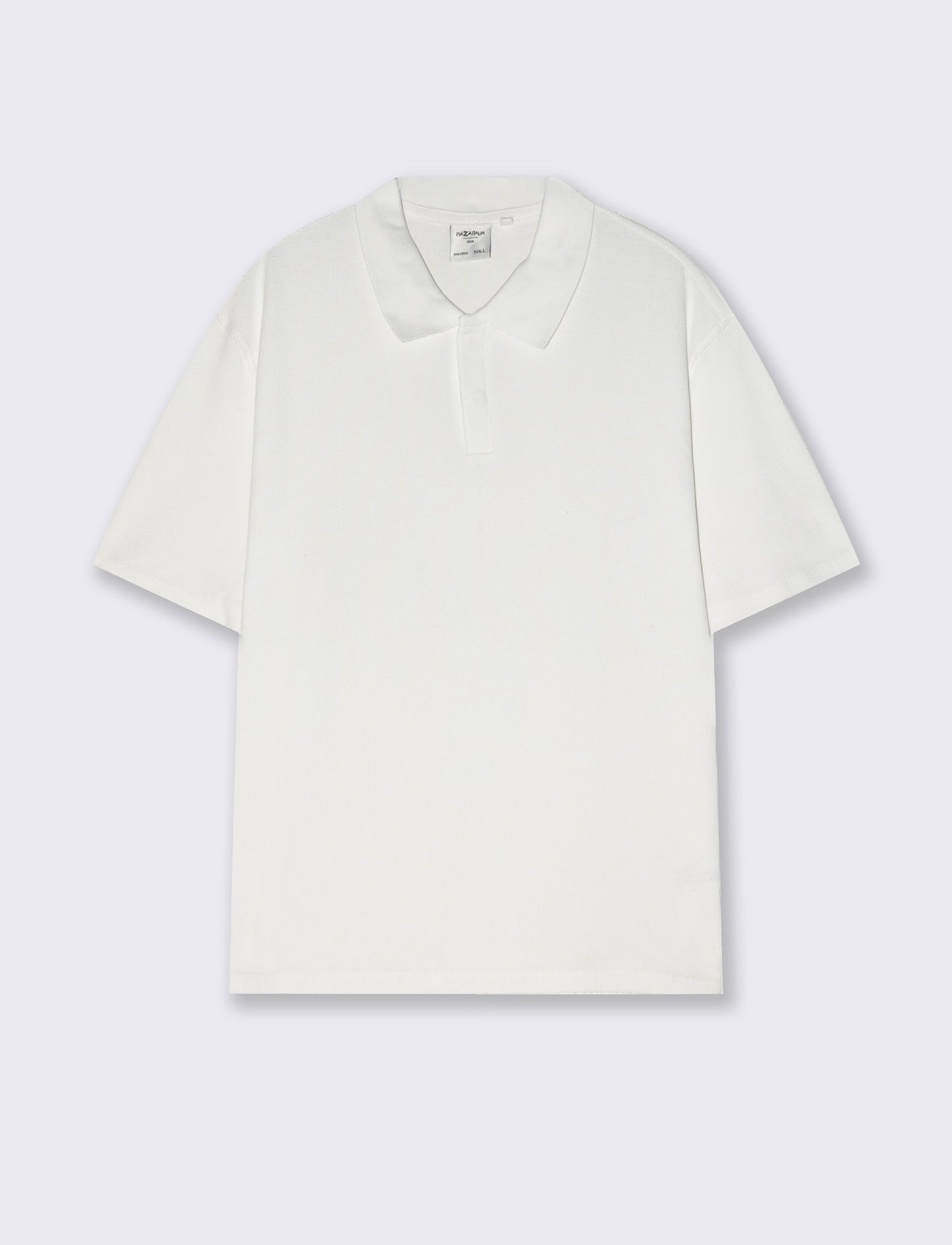 Polo Collo Derby in Micro Waffle - Bianco