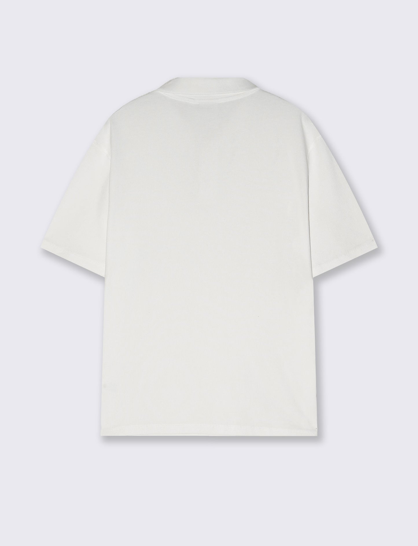 Polo Collo Derby in Micro Waffle - Bianco