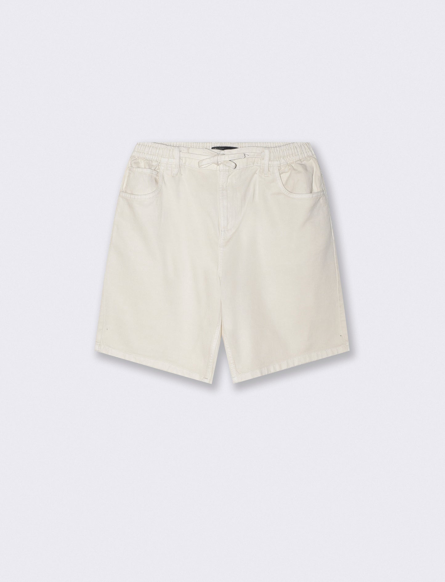 BERMUDA JOGGER IN LYOCELL COTONE - Bianco latte