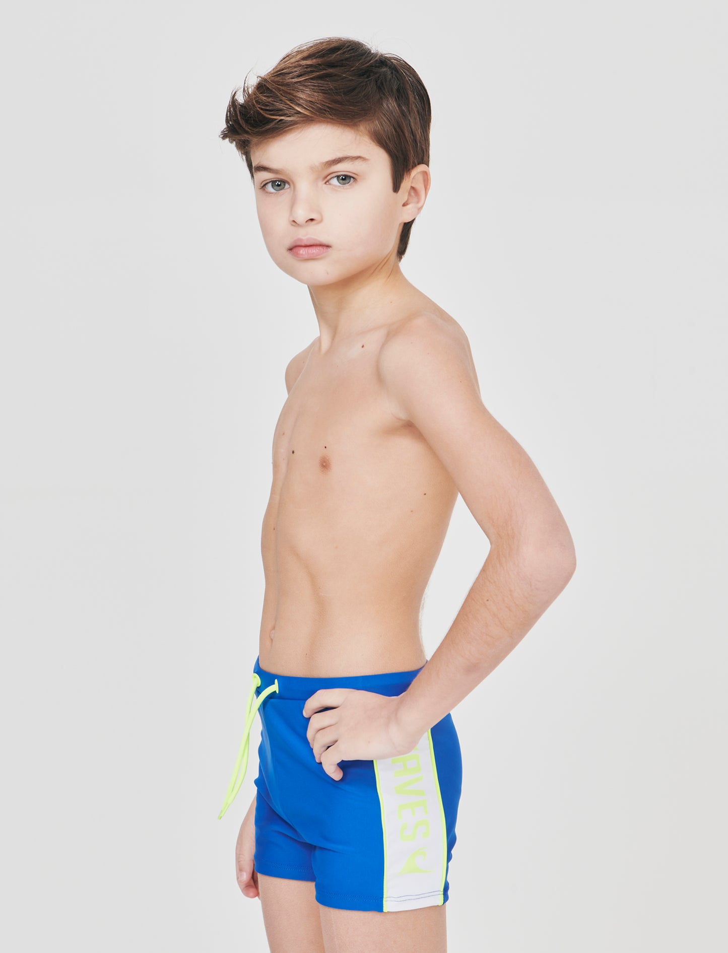 Costume boxer con contasti - Blu oceano