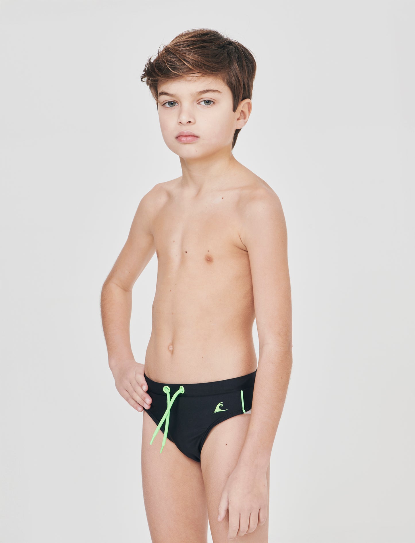 Costume slip con contasti - Nero