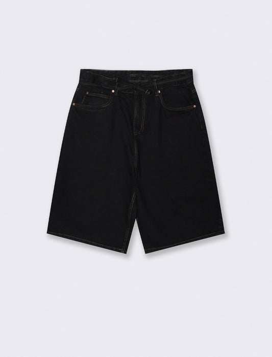 Bermuda Skater Fit Cotton with Belt - Black