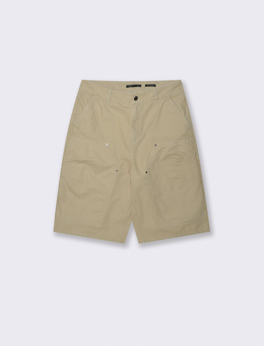 Bermuda long fit in cotton canvas - Grey