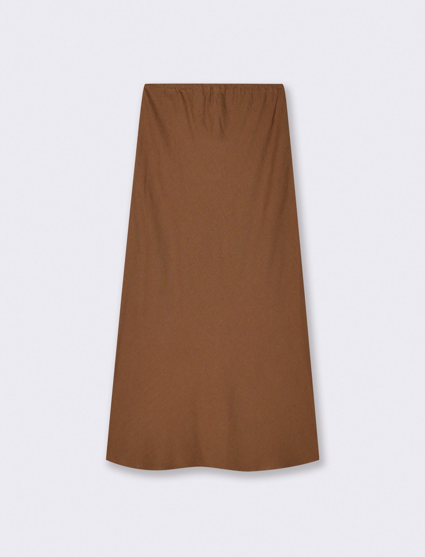 Gonna Longuette con Elastico e Coulisse - Marrone tabacco