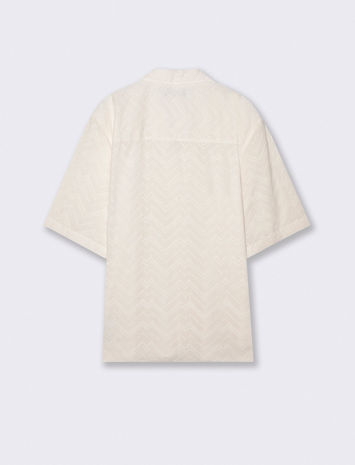 CAMICIA AD INTARSIO EFFETTO A ZIG ZAG - Bianco