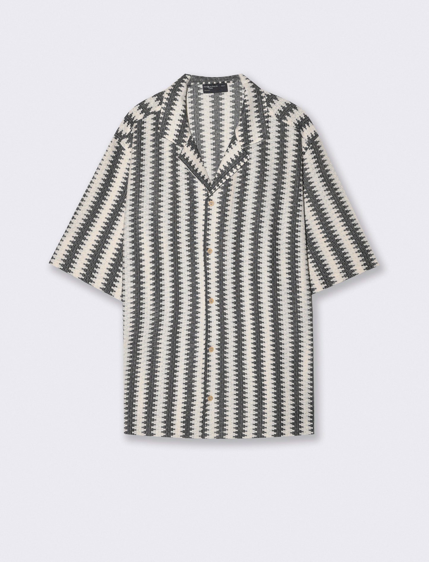 CAMICIA CROCHET EFFETTO A RIGHE - Beige