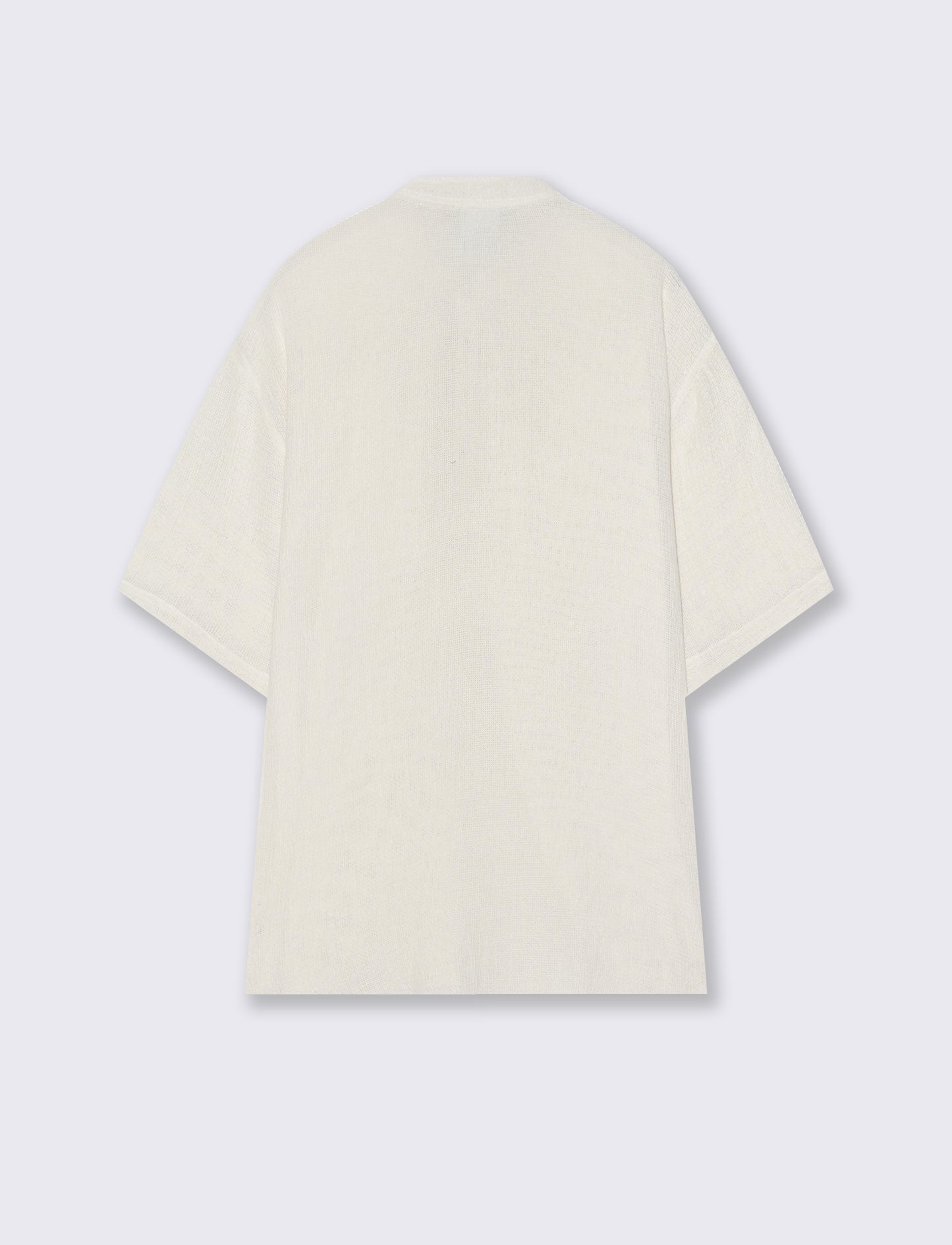 T-SHIRT SERAFINO IN TESSUTO DOBBY - Bianco latte