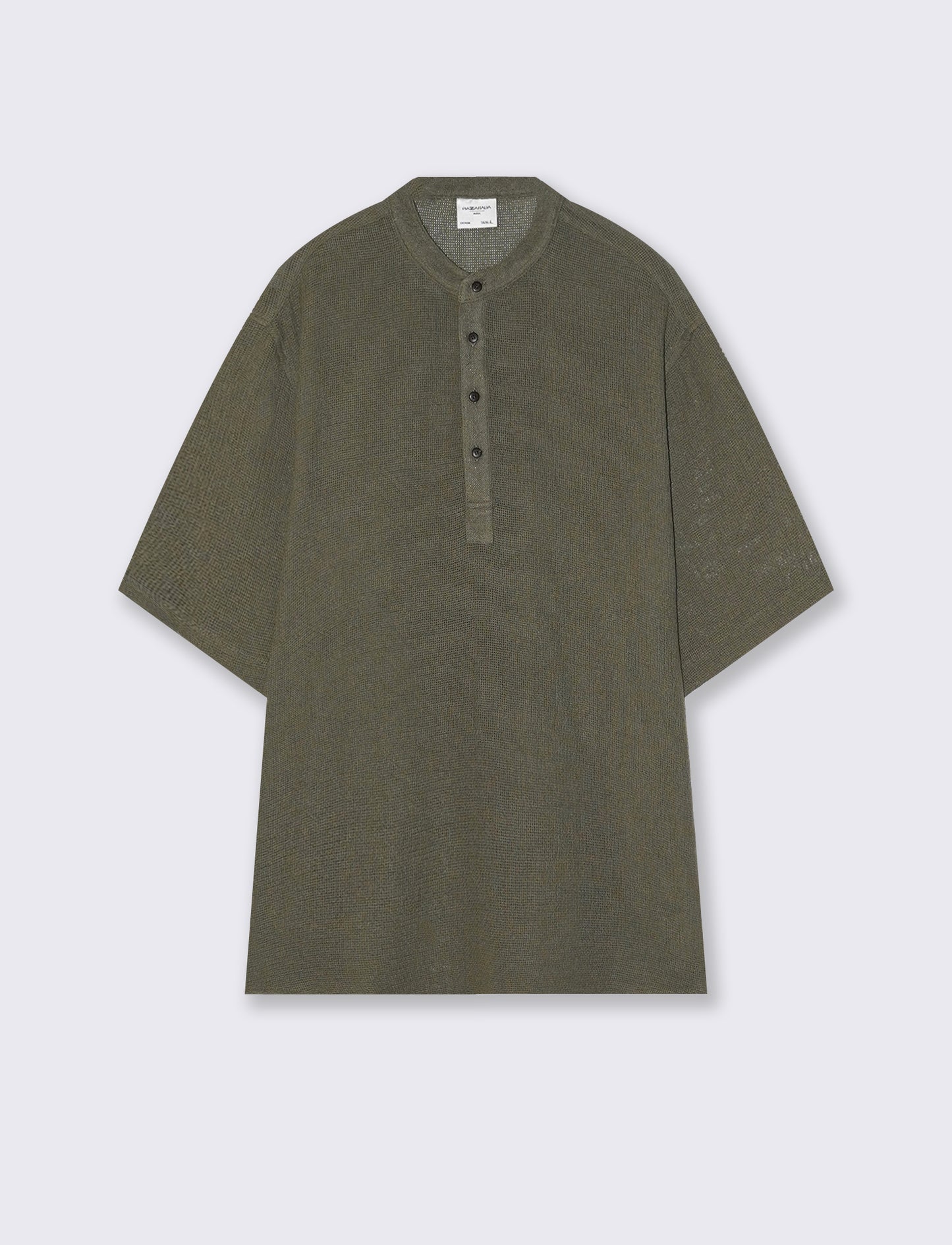 T-SHIRT SERAFINO IN TESSUTO DOBBY - Verde oliva