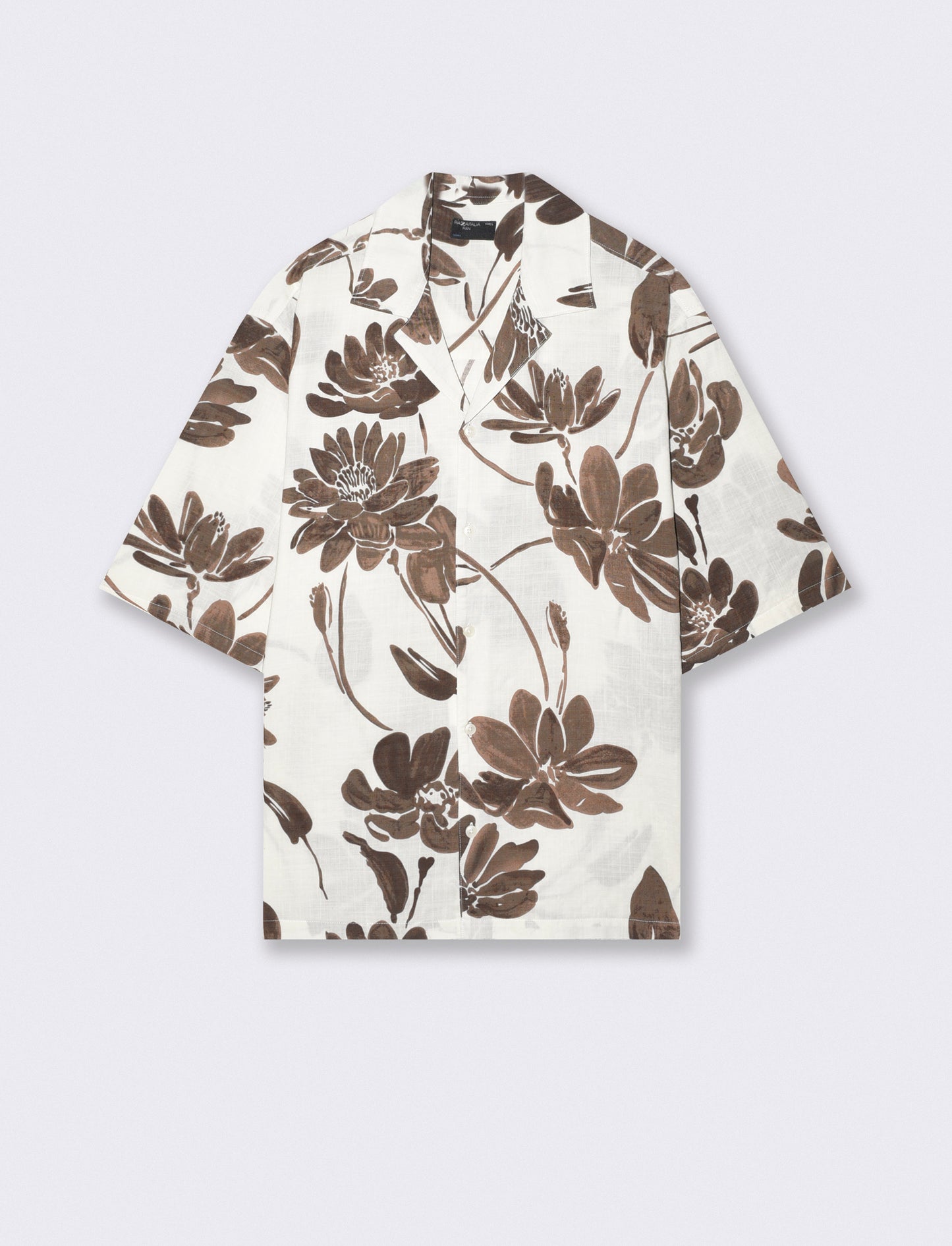 Camicia boxy fit in misto cotone slub - Beige
