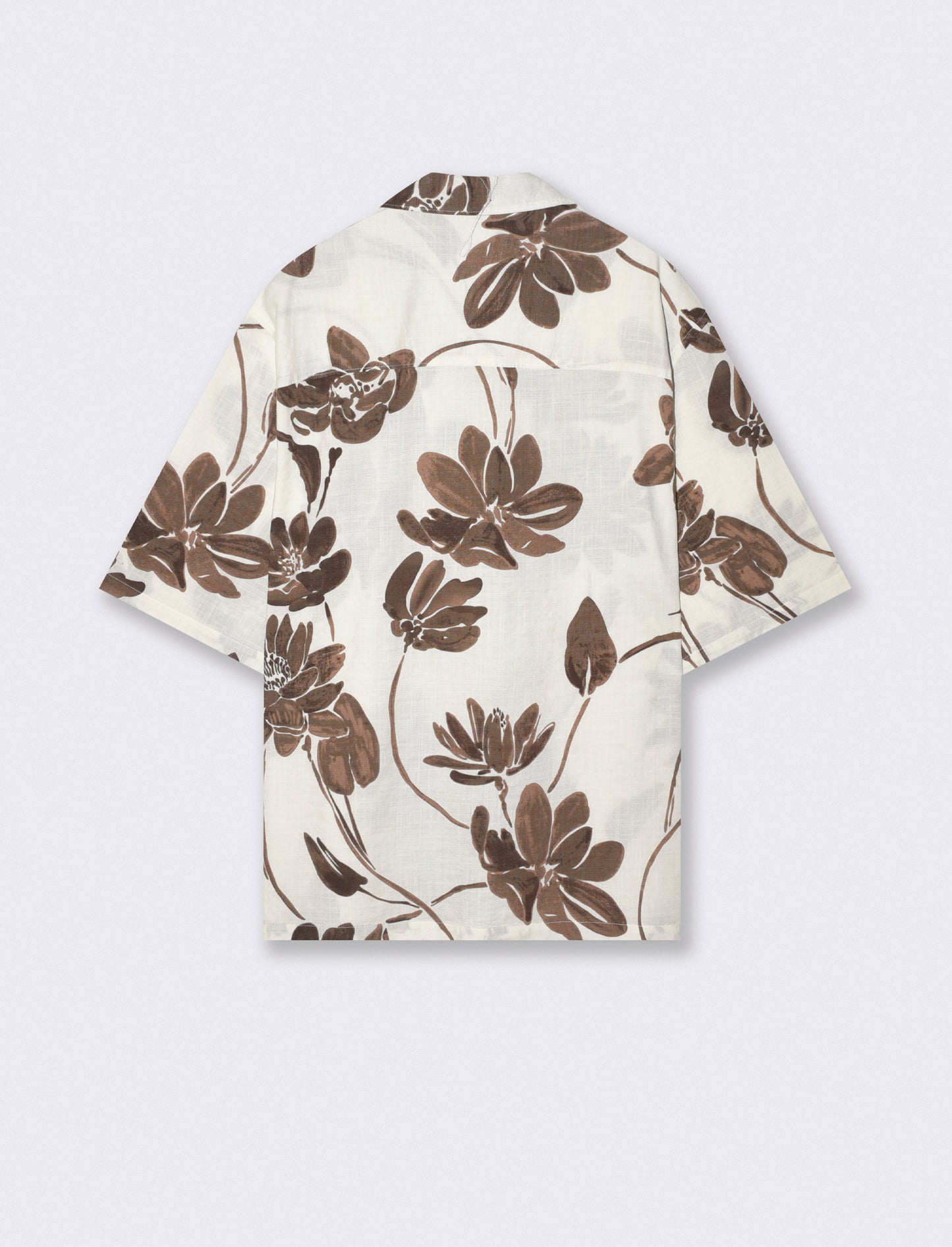 Camicia boxy fit in misto cotone slub - Beige