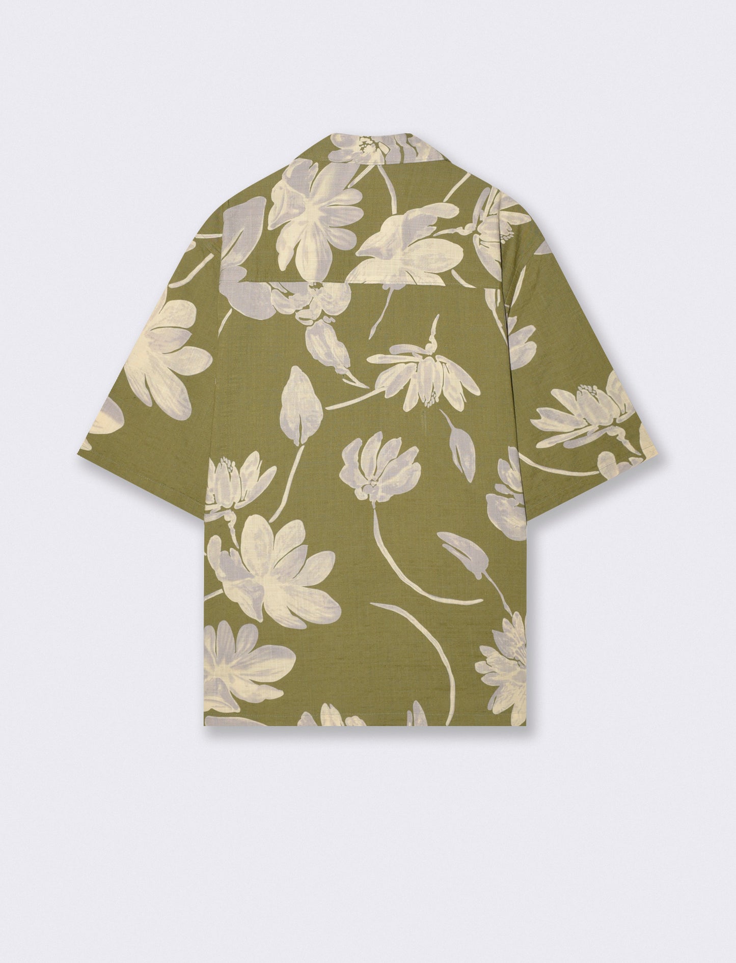 Camicia boxy fit in misto cotone slub - Verde