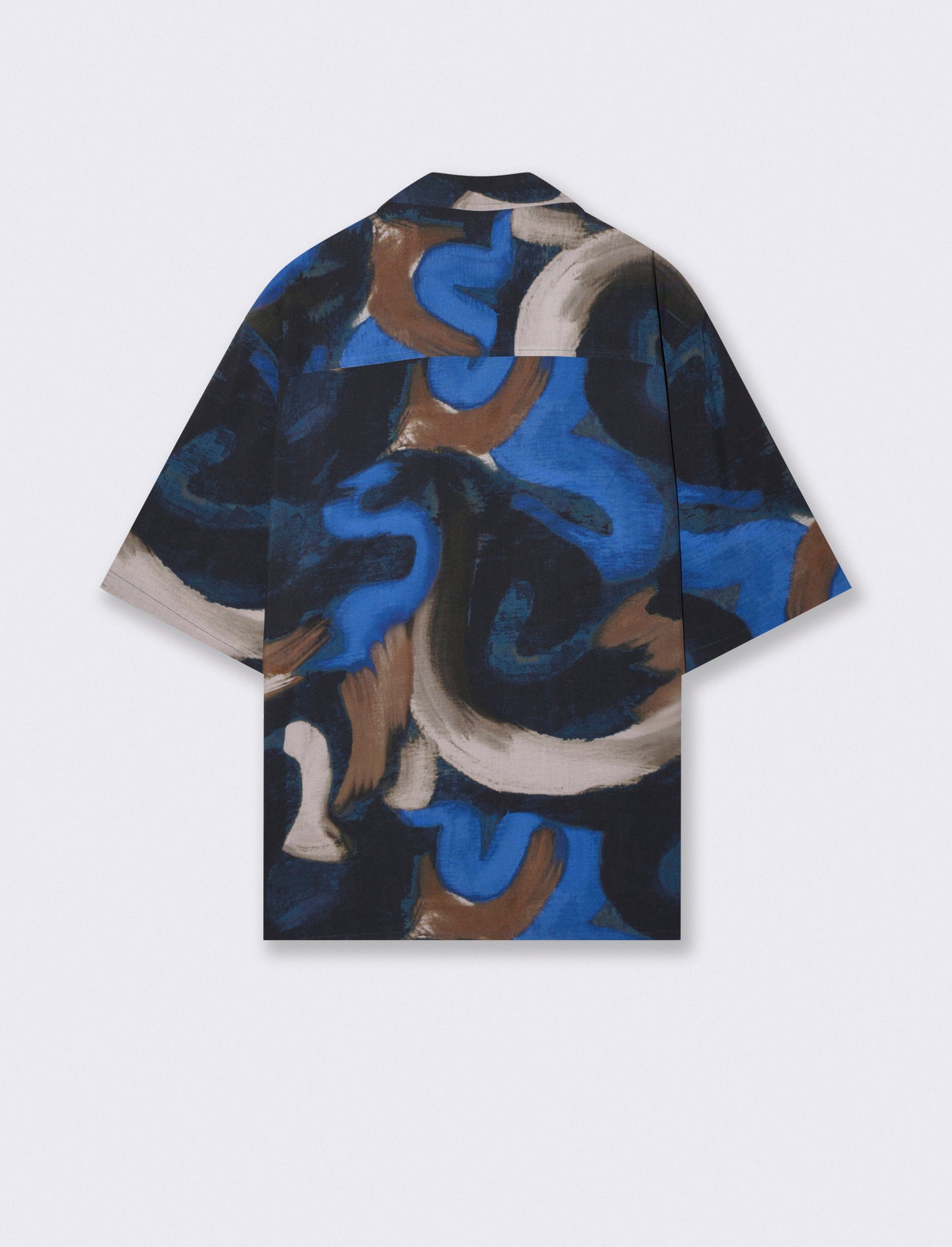 Camicia boxy fit in viscosa fantasia - Bluette