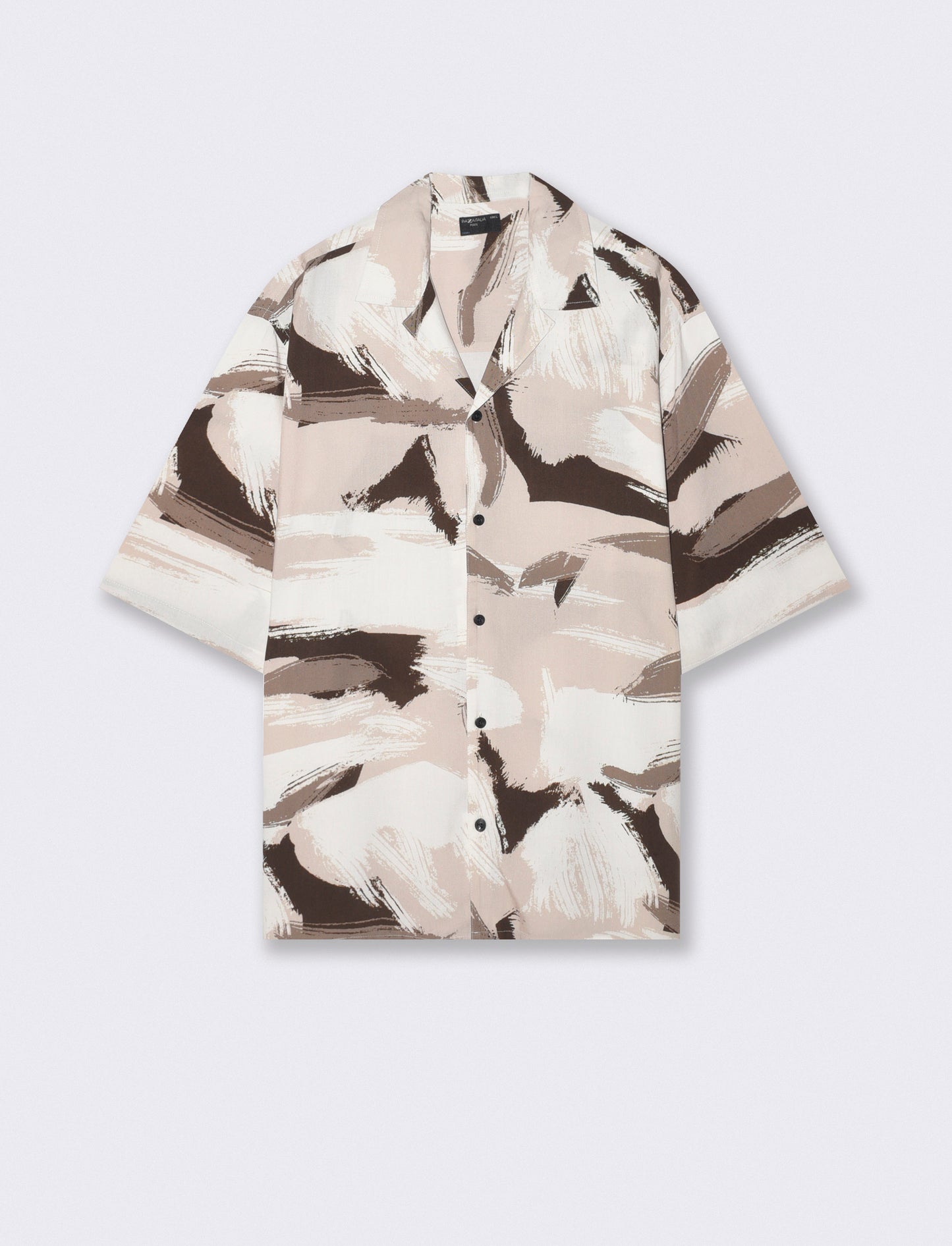 Camicia boxy fit in viscosa fantasia - Beige