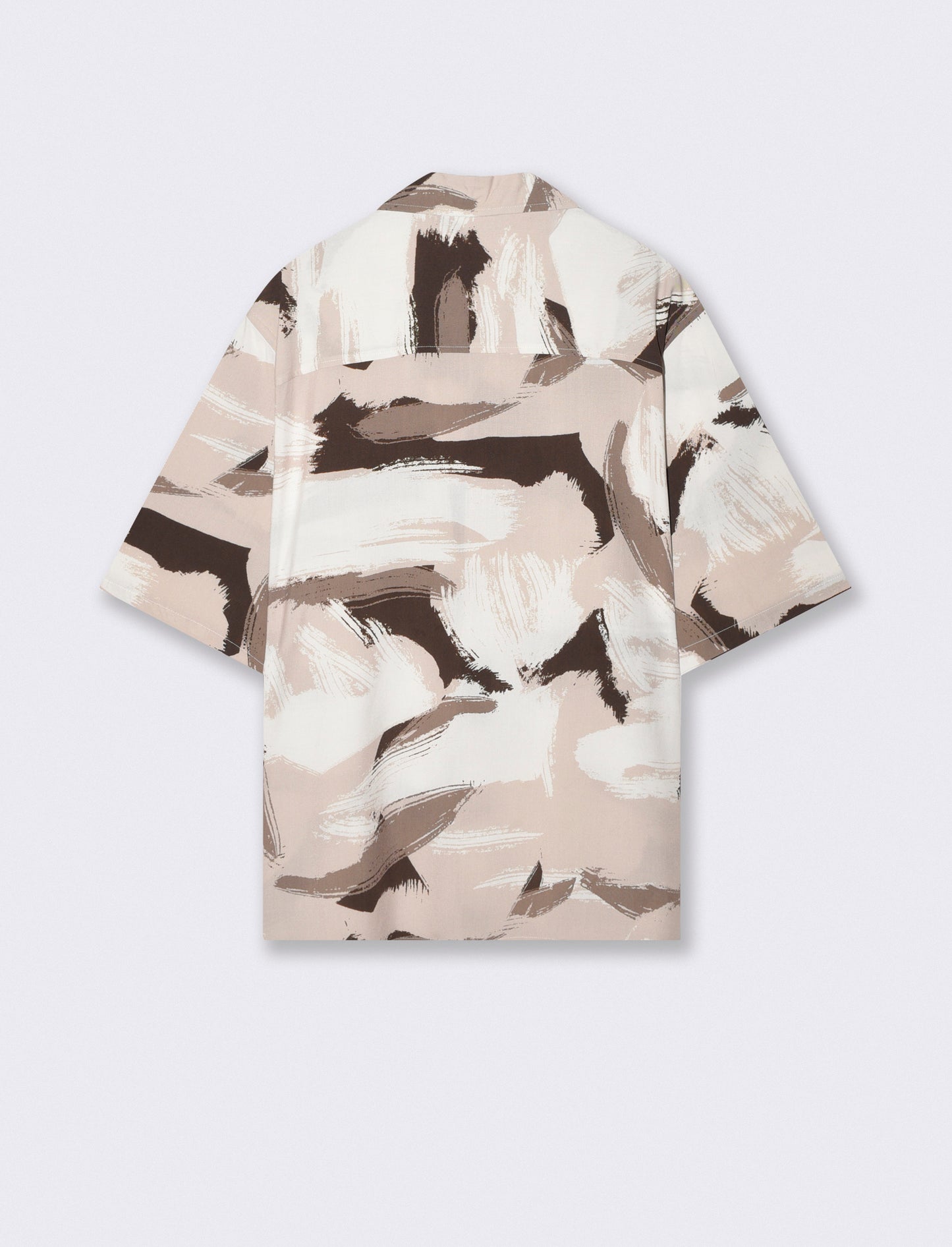 Camicia boxy fit in viscosa fantasia - Beige