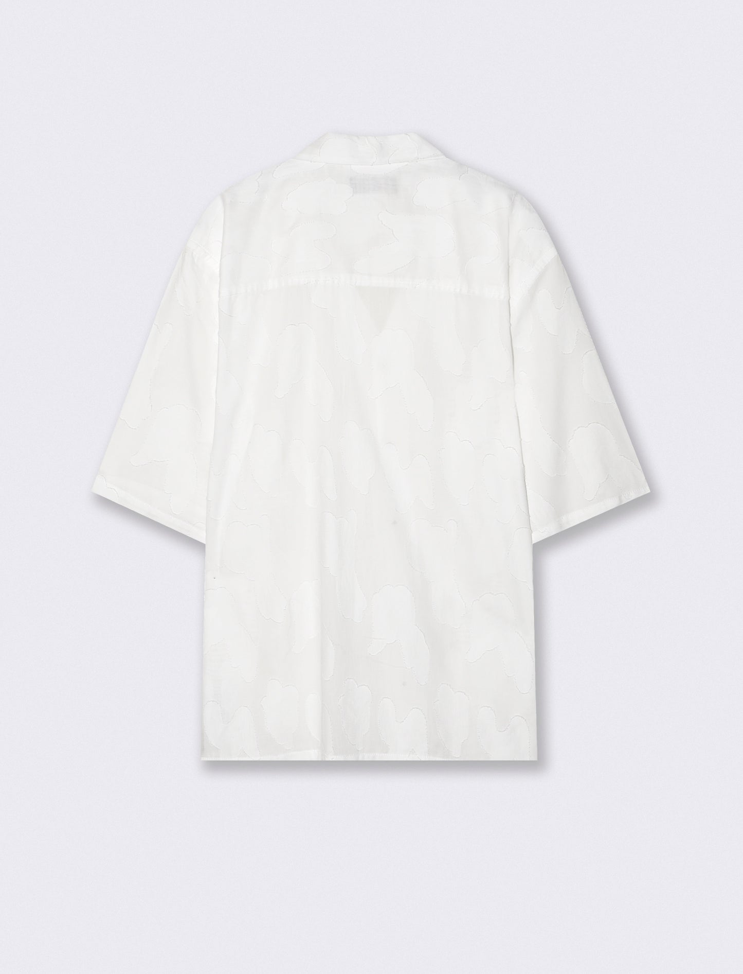 Camicia boxy fit con intarsio astratto - Bianco