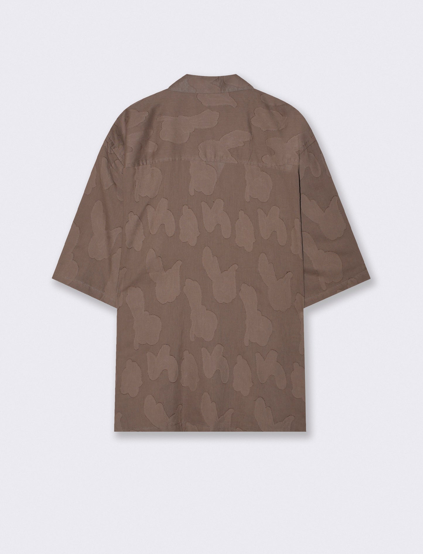 CAMICIA AD INTARSIO FANTASIA ASTRATTA - Grigio fango