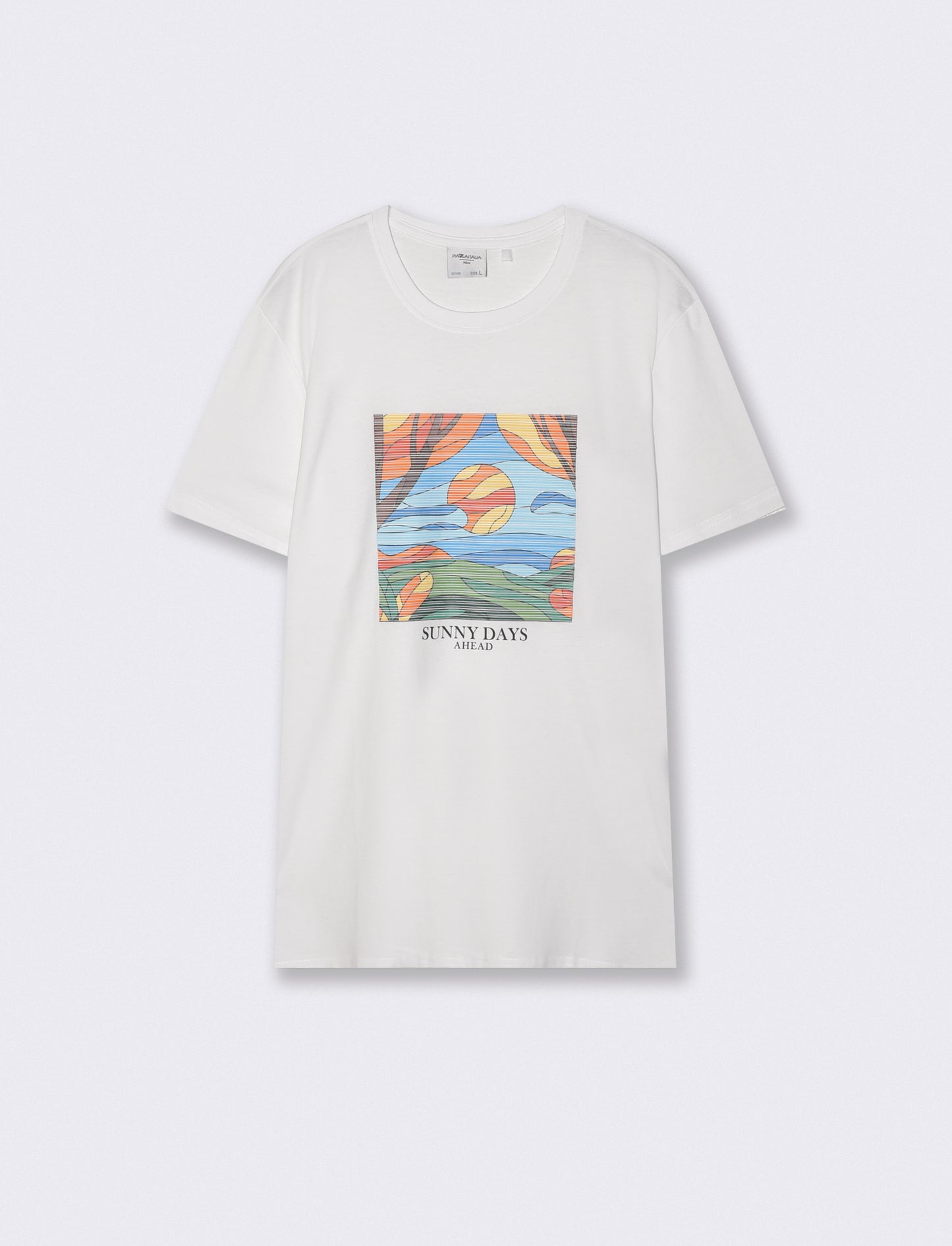 T-shirt girocollo effetto mosaico ricamato - Bianco