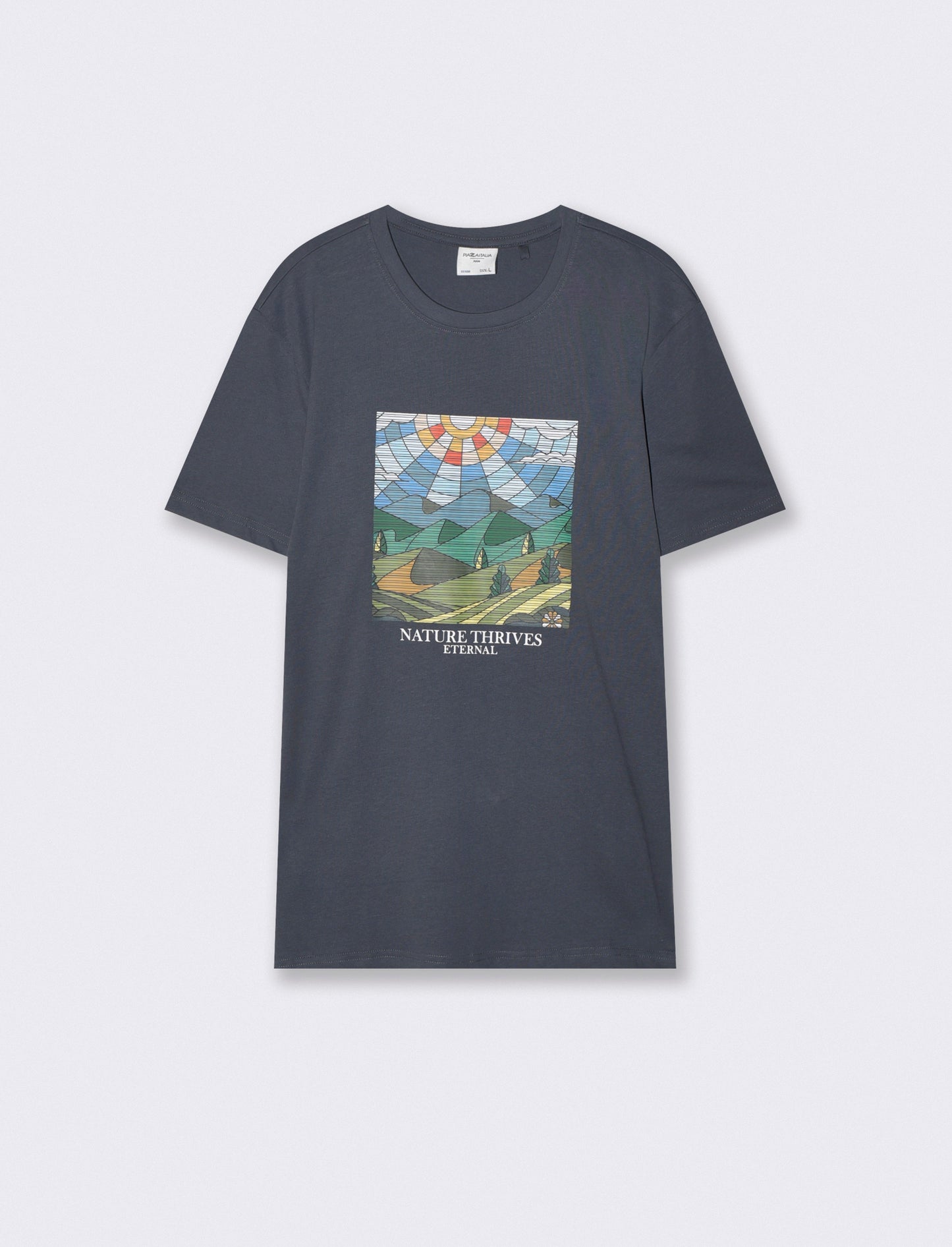 T-SHIRT CON STAMPA EFFETTO MOSAICO RICAMATO - Avion