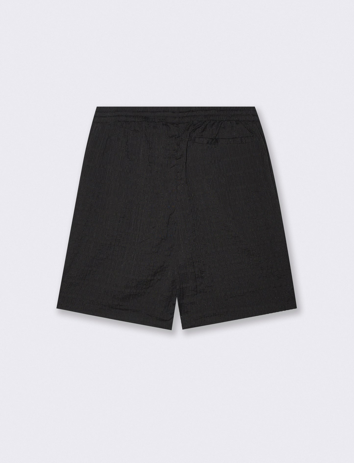 BERMUDA DA SET IN SEER SUCKER CON VITA JOGGER - Nero