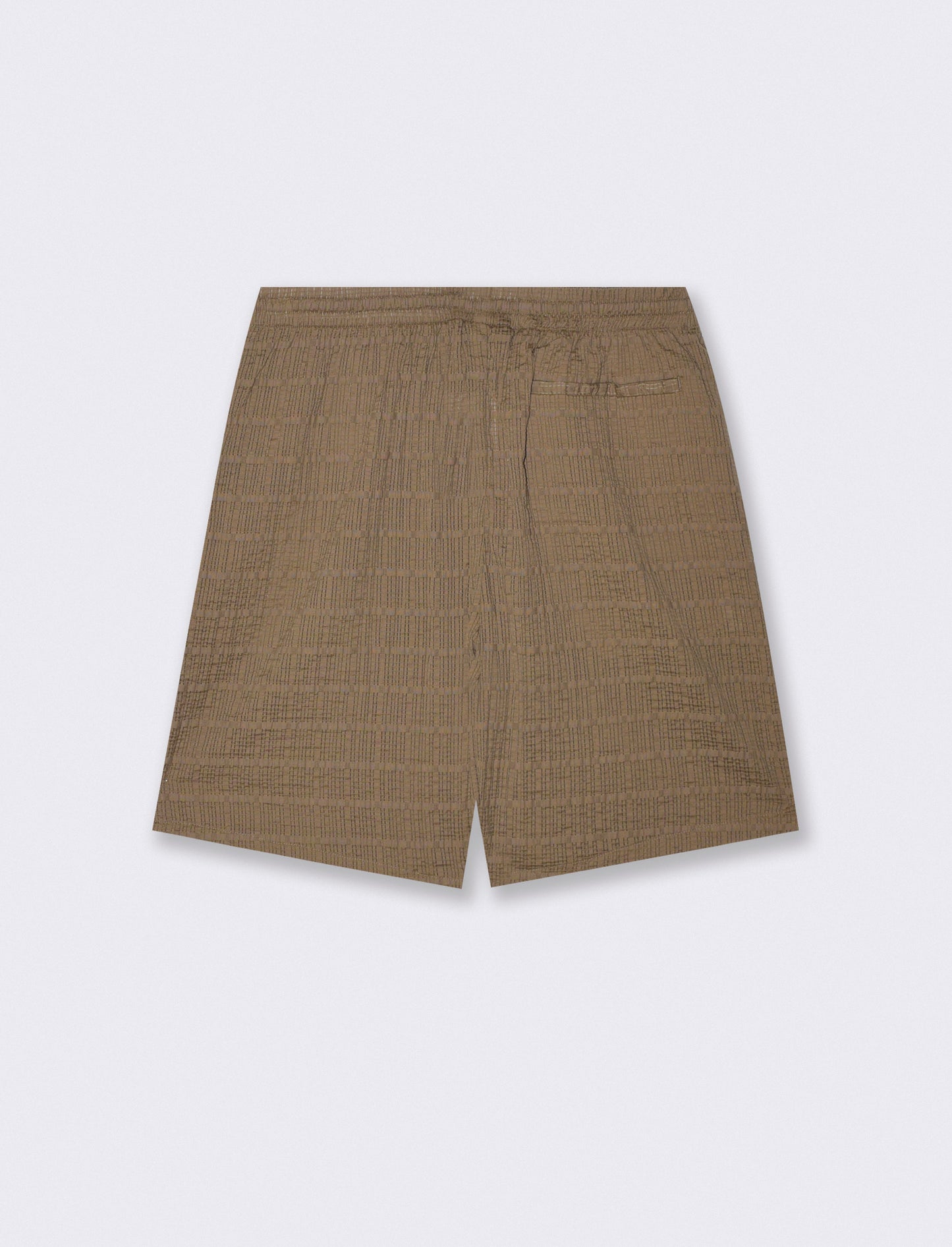 BERMUDA DA SET IN SEER SUCKER CON VITA JOGGER - Verde kaki