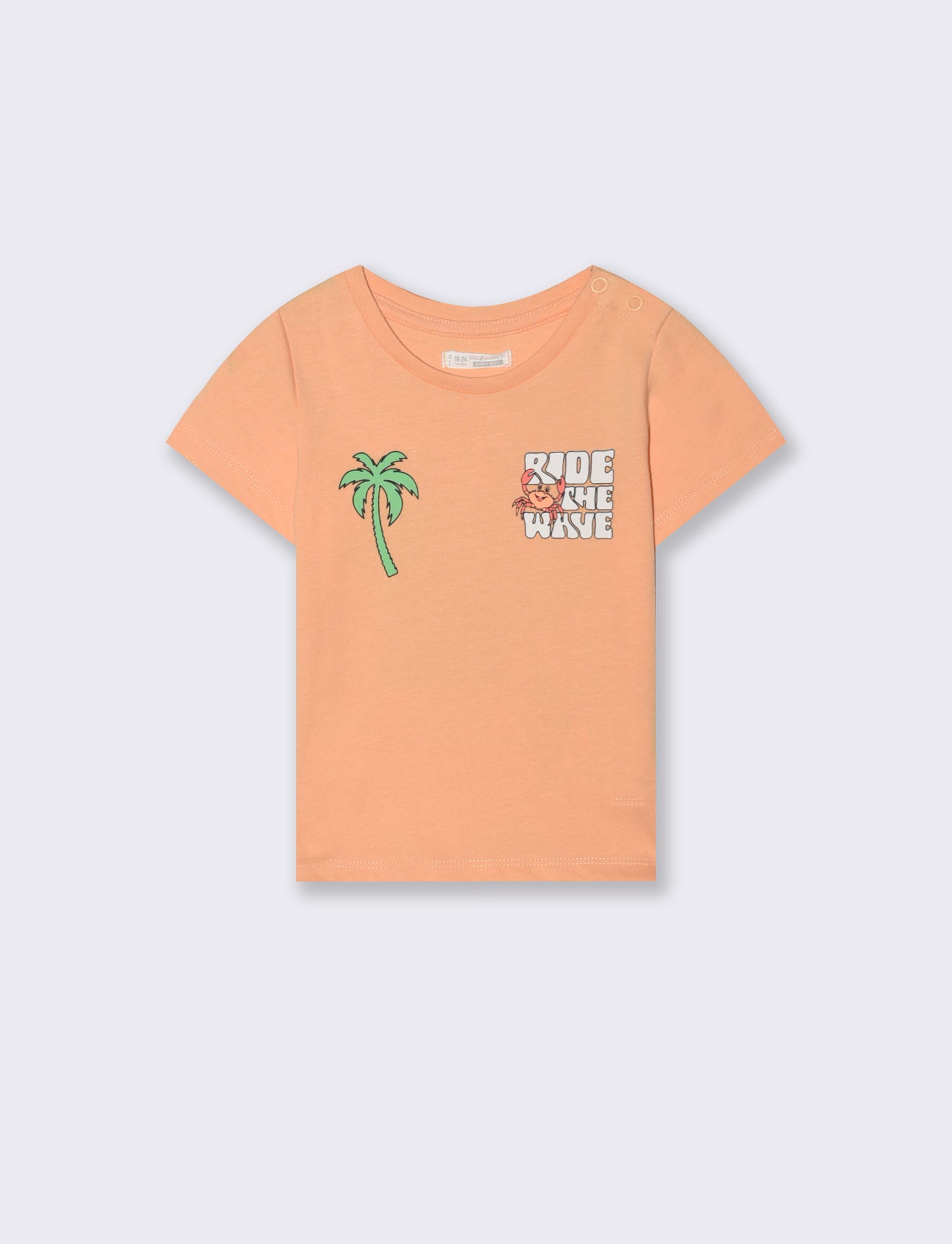 Summer t-shirt with colorful print on the back - Orange