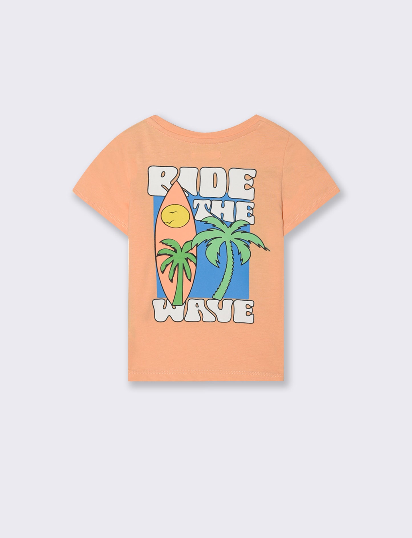 Summer t-shirt with colorful print on the back - Orange