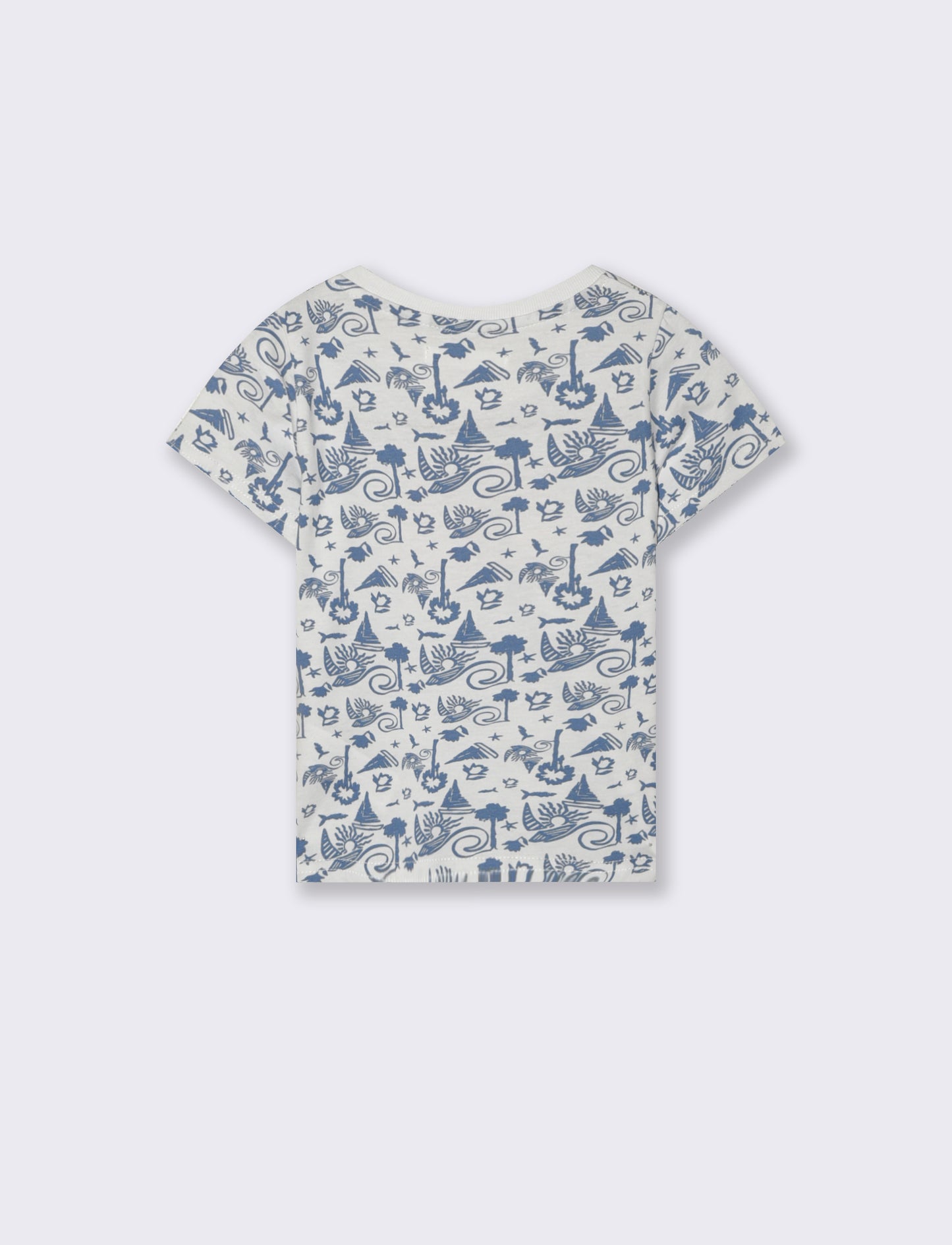 Maglietta girocollo con stampa all over - Bianco