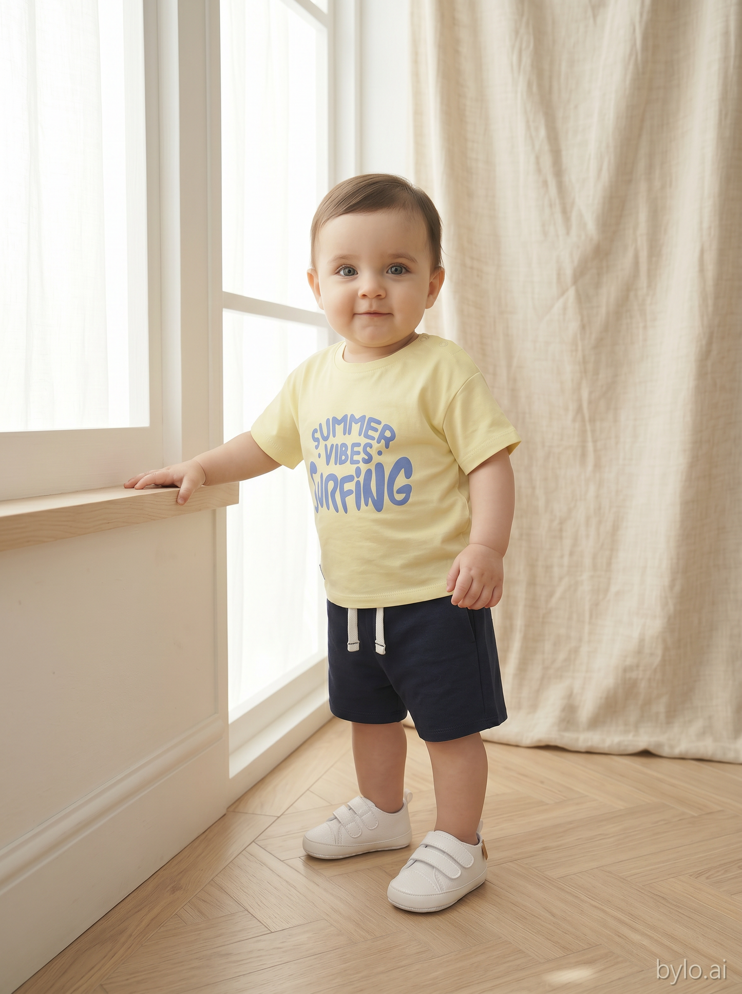 Summer print crew neck t-shirt - Yellow