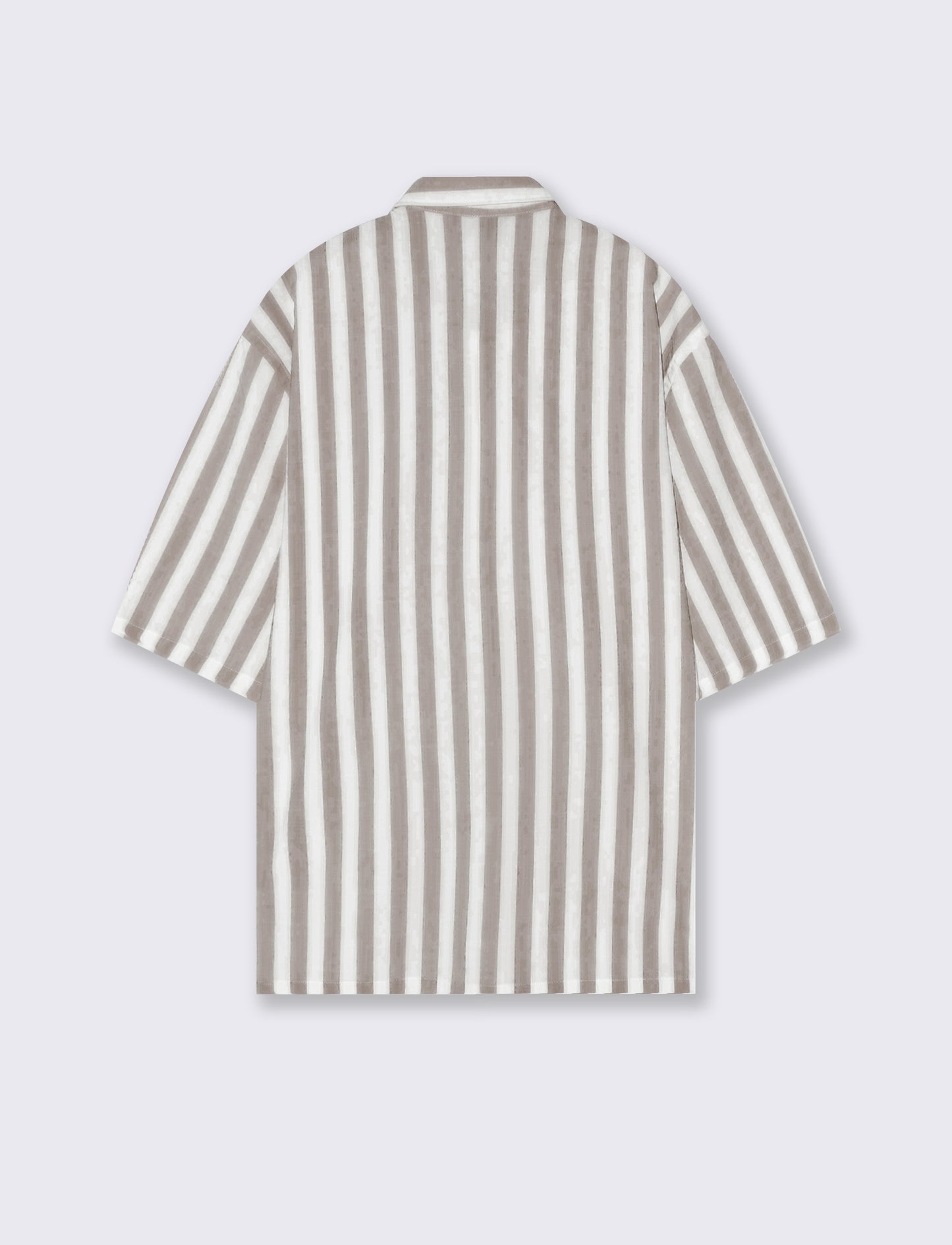 Camicia boxy fit a righe in viscosa - Grigio fango