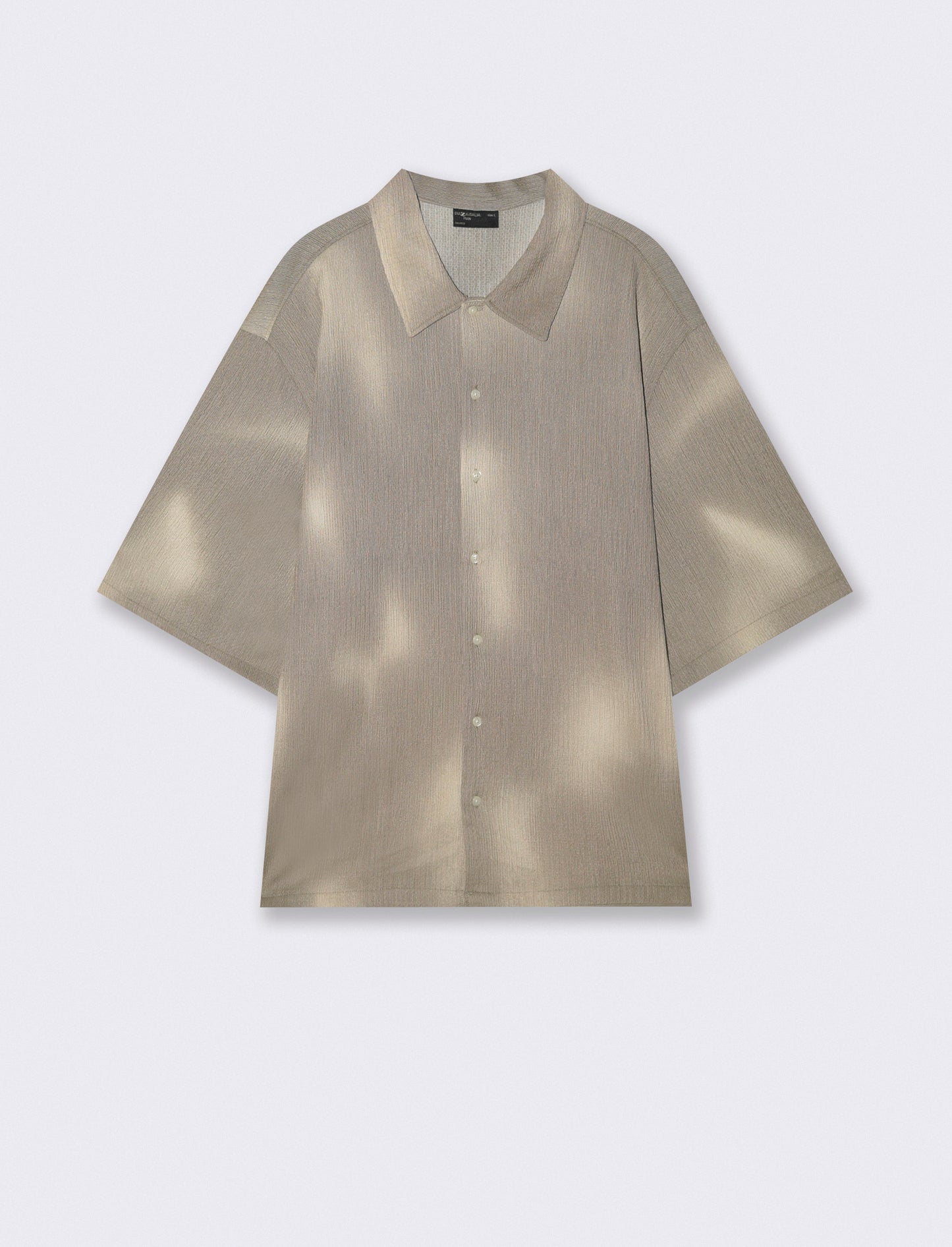 Camicia boxy fit jacquard astratto - Grigio fango