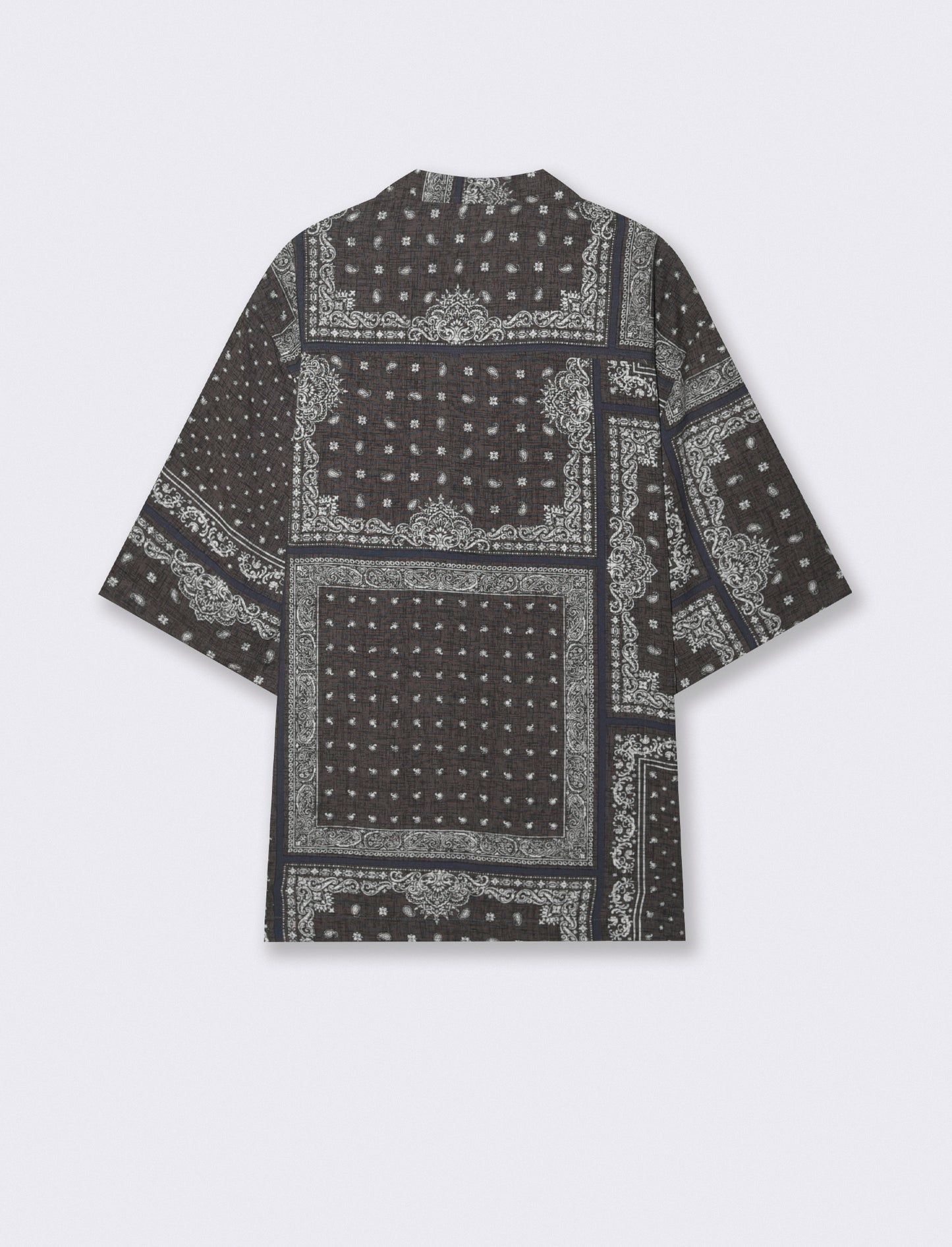 CAMICIA IN VISCOSA FANTASIA PAESLEY PATCHWORK - Grigio