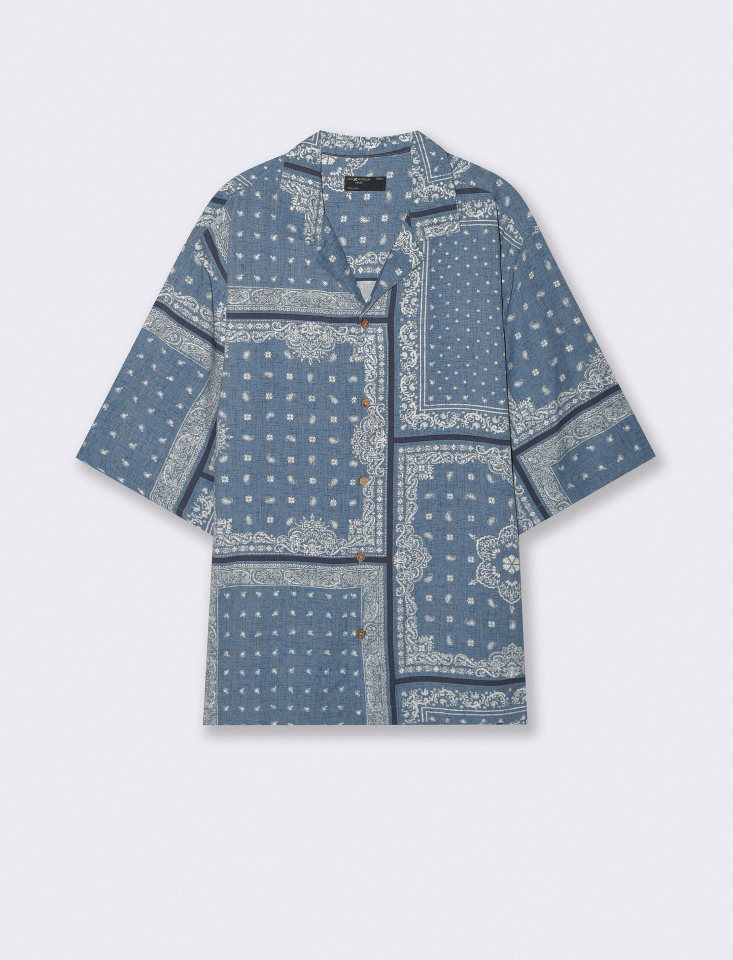 CAMICIA IN VISCOSA FANTASIA PAESLEY PATCHWORK - CARTA DA ZUCCHERO