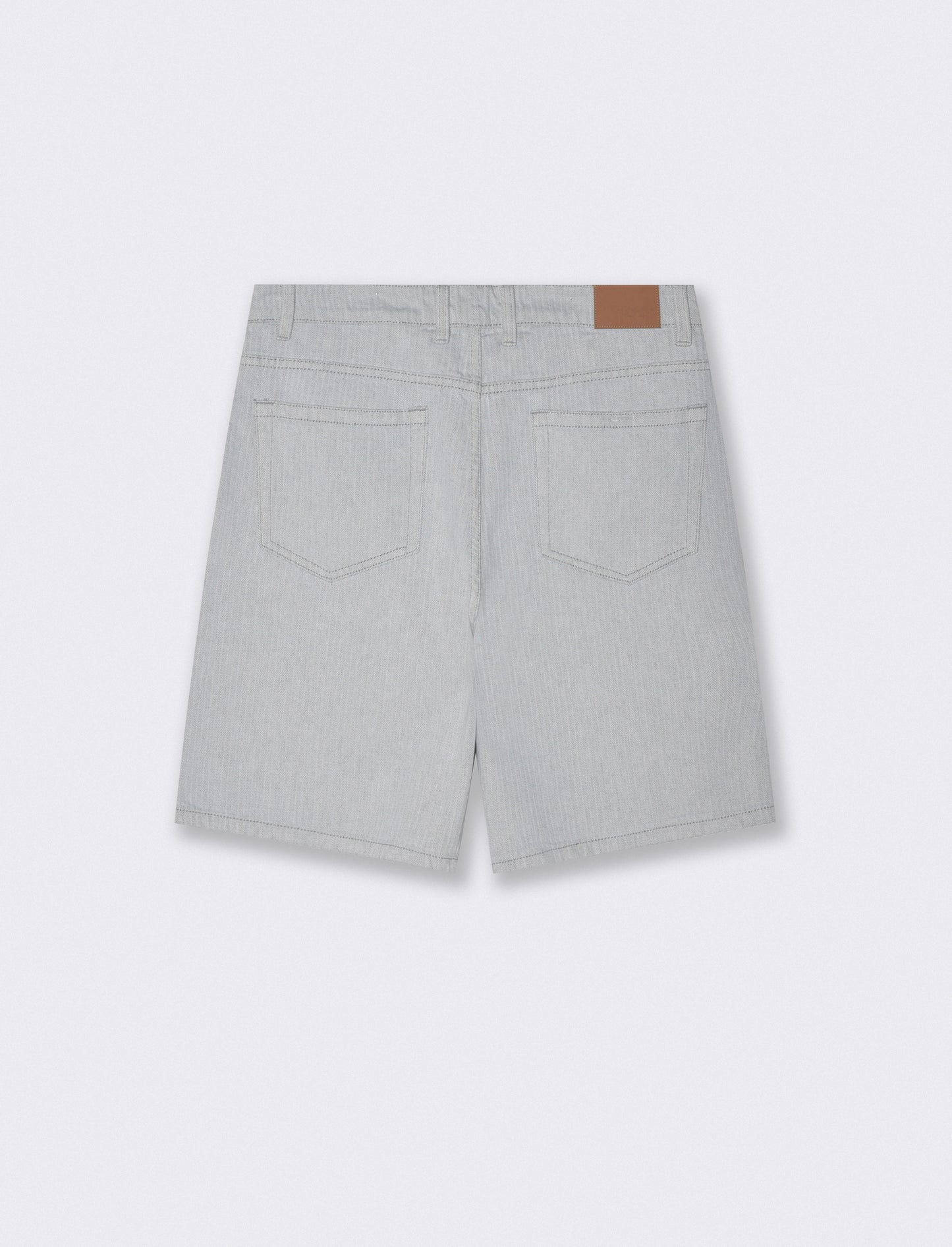 BERMUDA JEANS IN TESSUTO SPIGATO - Denim chiaro