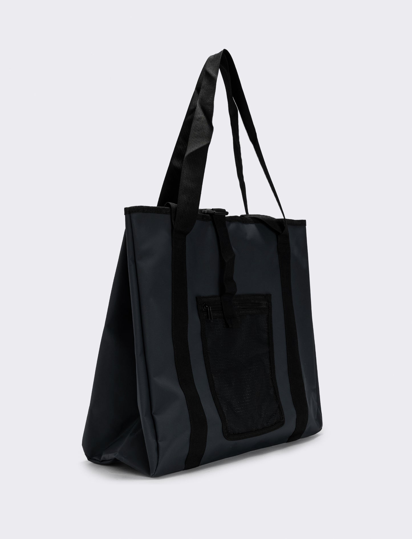 Rubberized duffel bag with pockets for men - Black