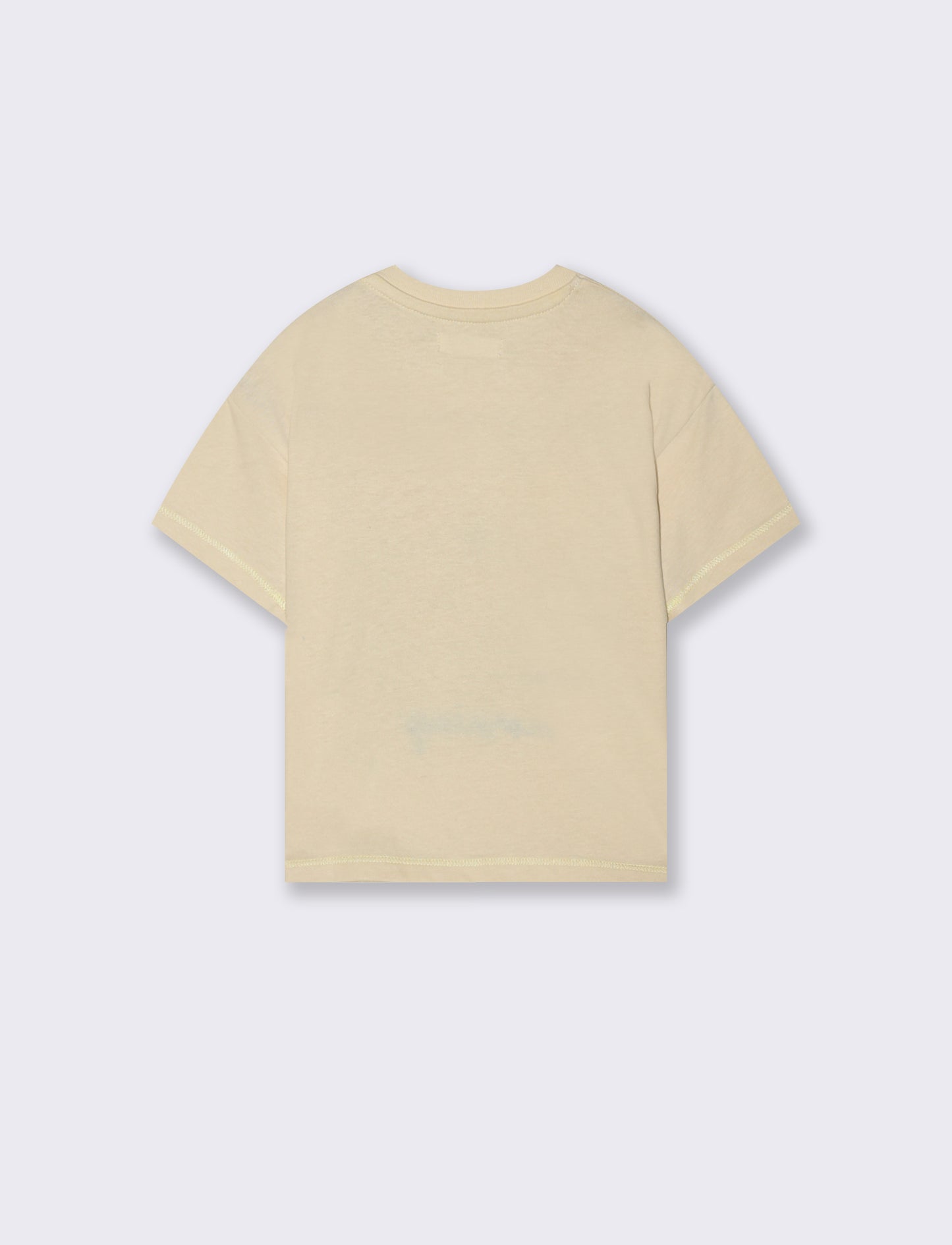 Maglietta girocollo con stampa e flock - Beige