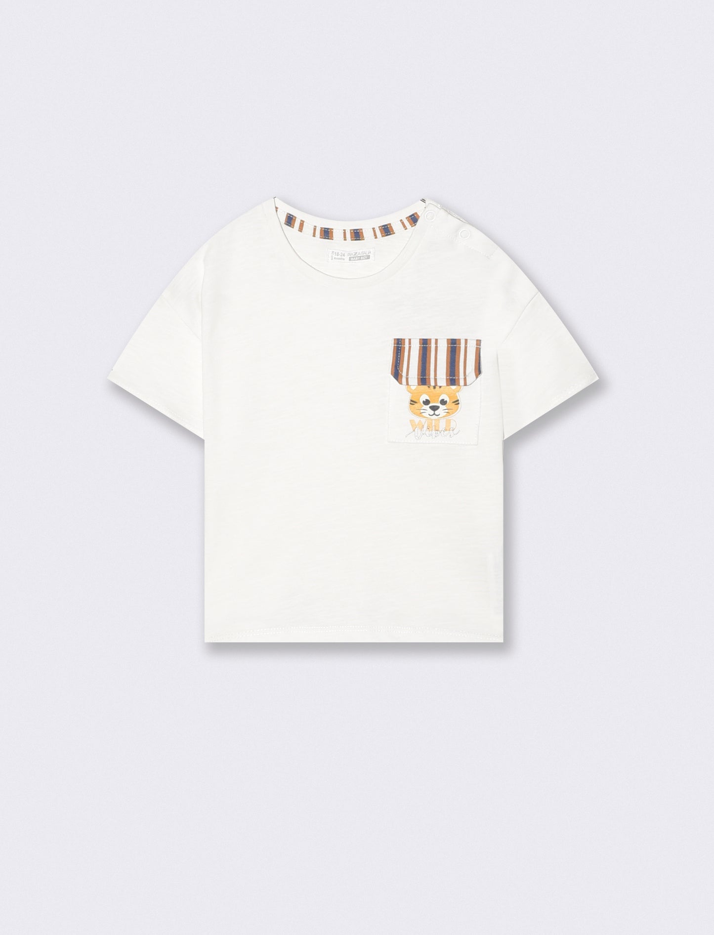 Short sleeve crew neck marled t-shirt - White