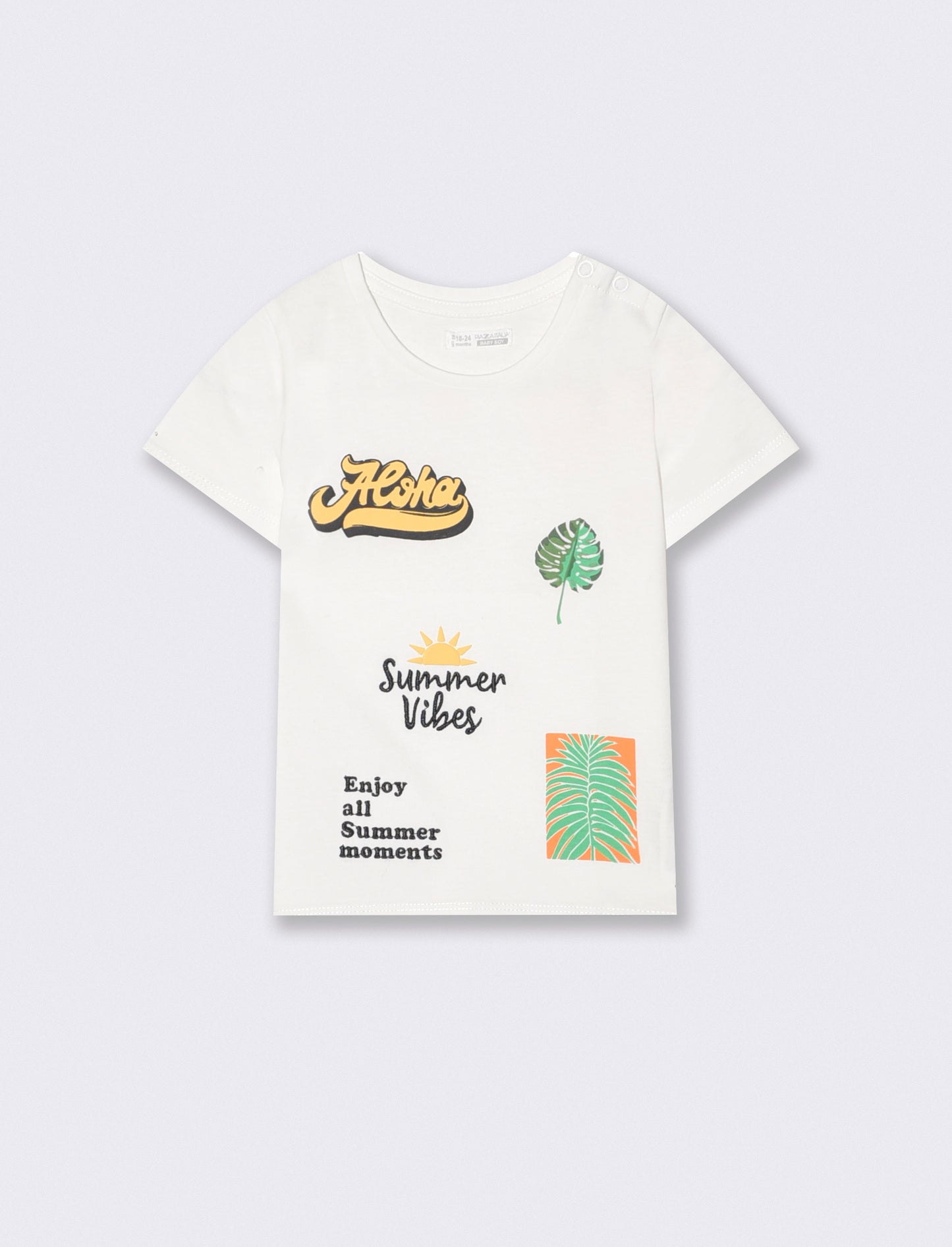 Crew neck t-shirt with prints and embroidery - White