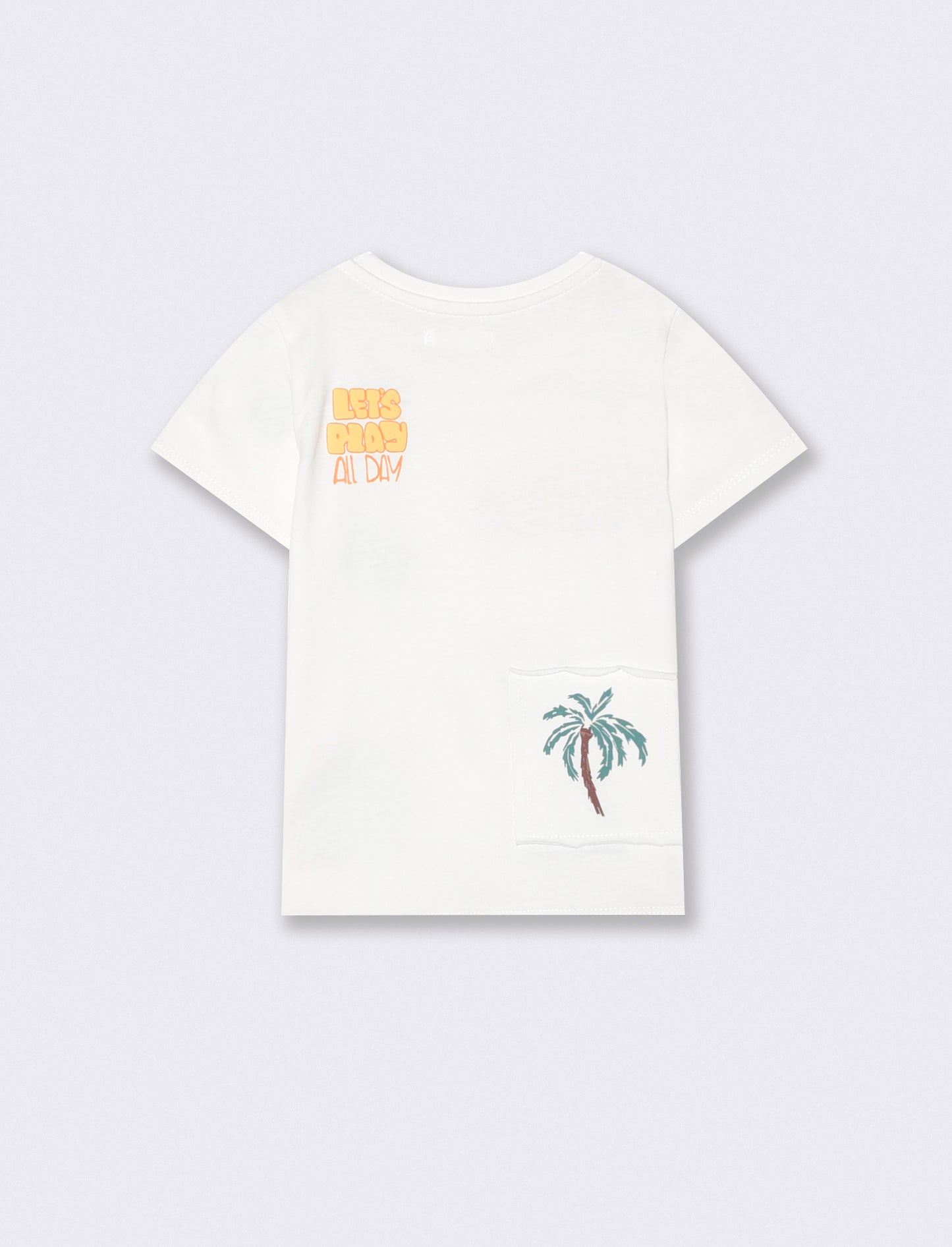 Crew neck t-shirt with prints and embroidery - White