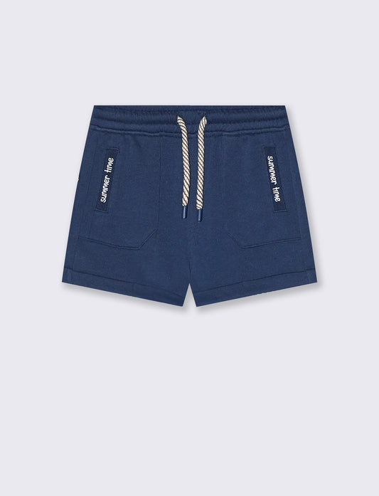 Printed pocket sports shorts - Blue