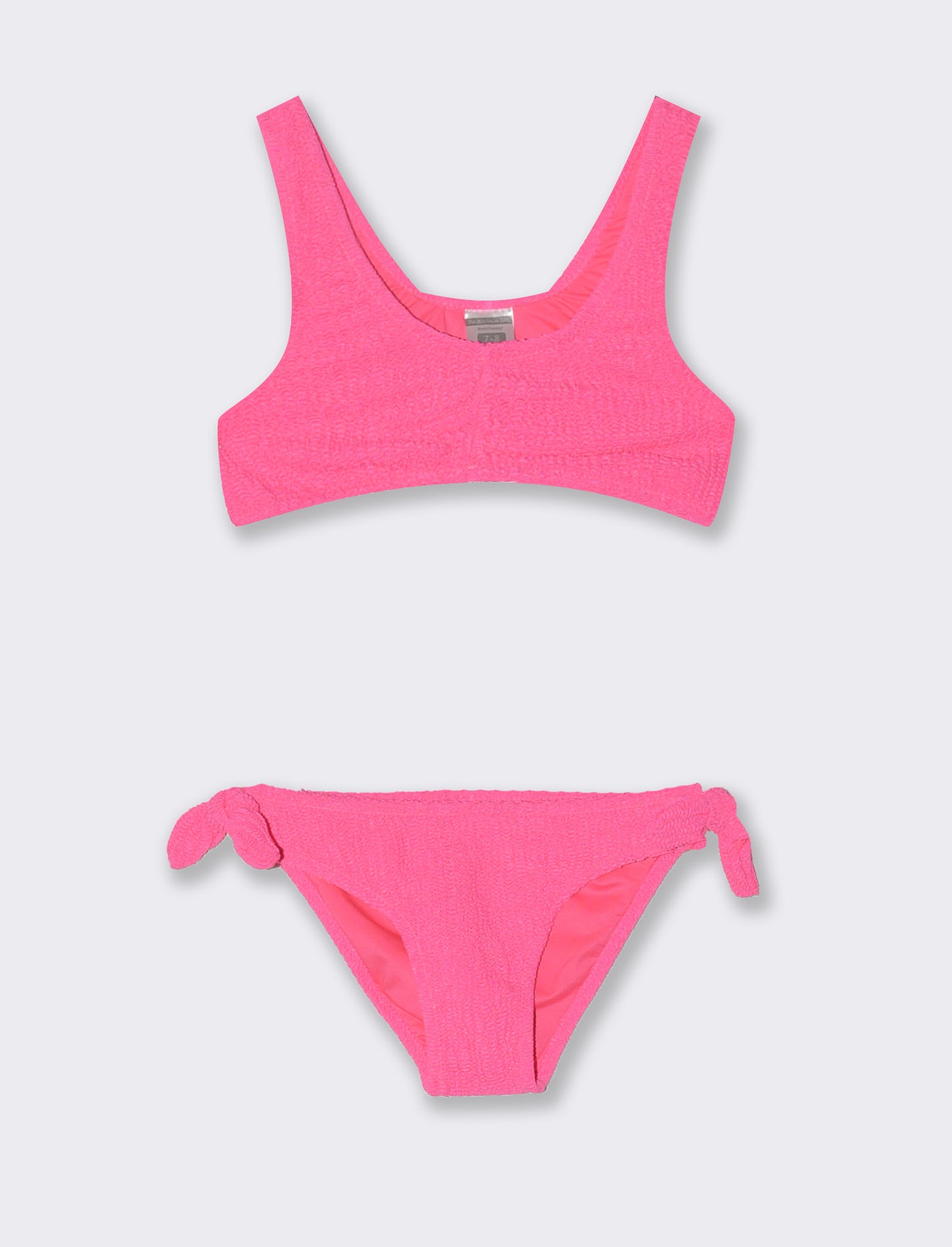 Two-Piece Textured Fabric Set - Fuxia