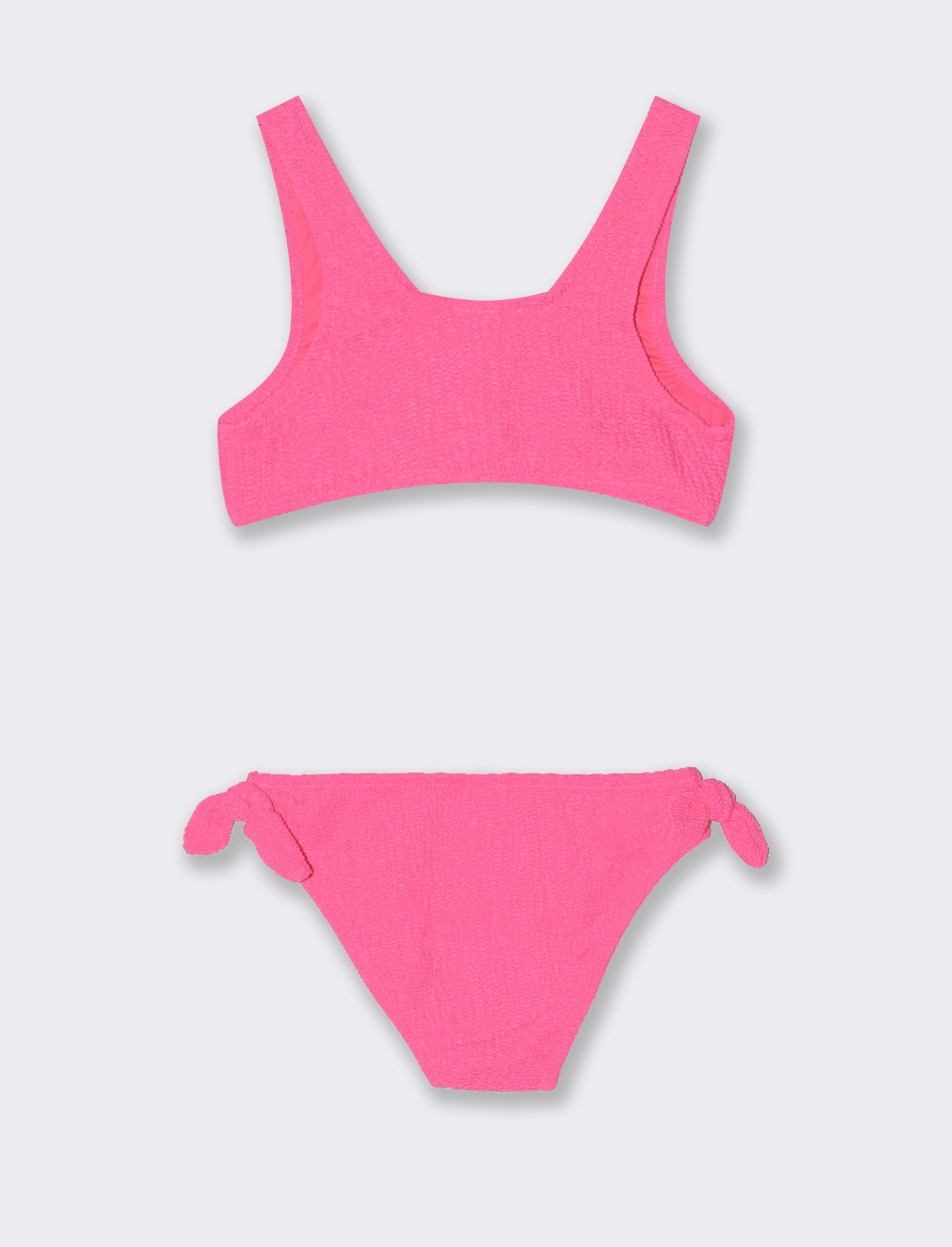 Two-Piece Textured Fabric Set - Fuxia