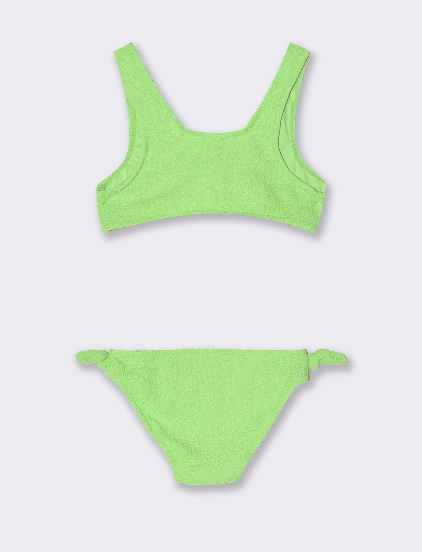 Costume in tessuto increspato a 2 pezzi - Verde