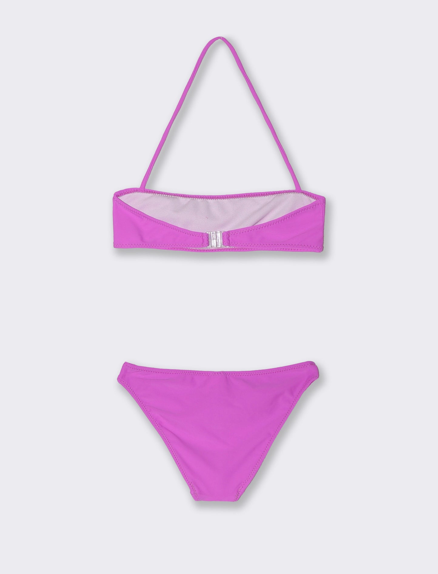 Costume due pezzi bambina con strass fiocco - Viola orchidea